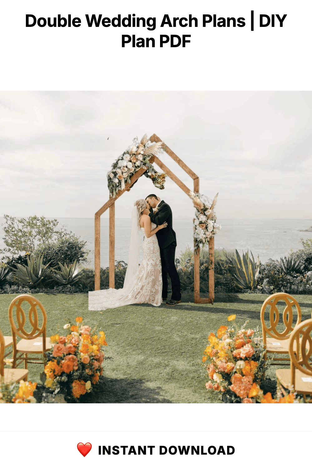 Double Wedding Arch Plans | Rustic Wooden Arbor DIY (PDF Download)
