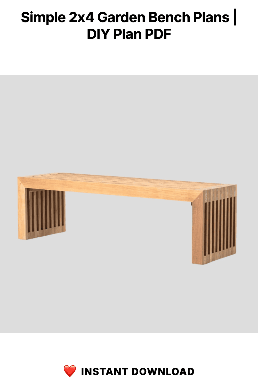Simple 2x4 Garden Bench Plans | DIY Outdoor Furniture (PDF Download)