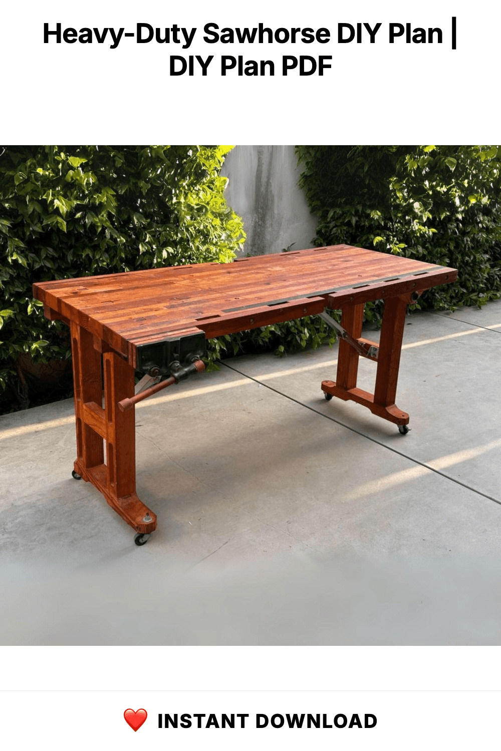 Heavy-Duty Sawhorse DIY Plan | Adjustable Workbench (Digital Download)