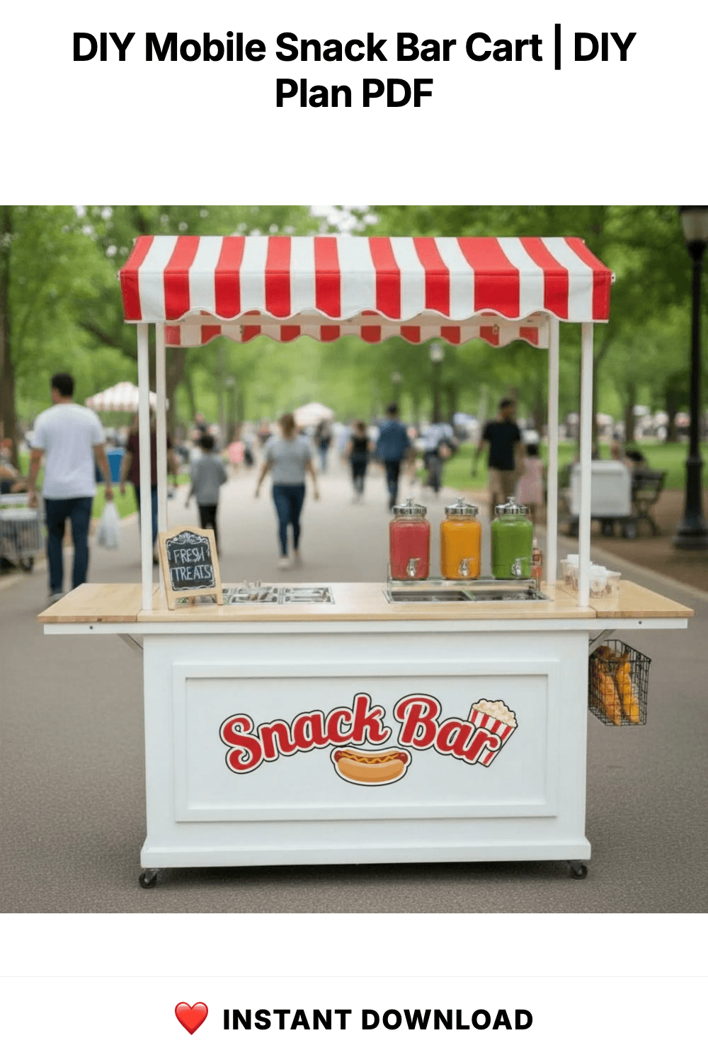 DIY Mobile Snack Bar Cart | Charcuterie Cart on Wheels | Small Foldable Vendor Cart | Refrigerated Charcuterie Cart