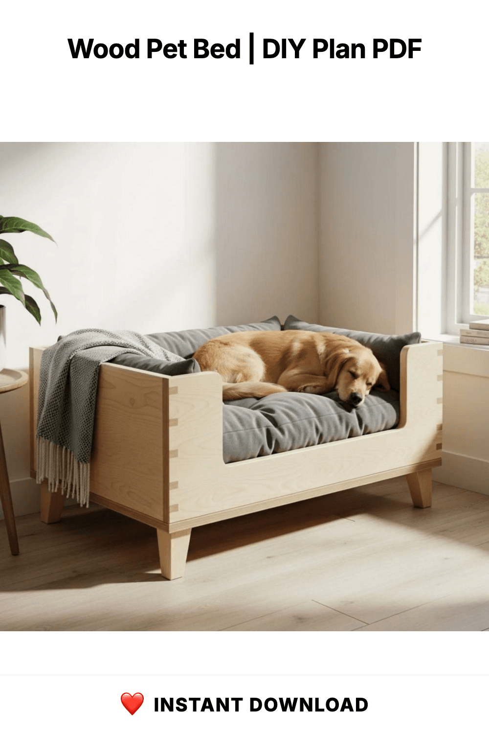Wood Pet Bed | DIY Dog Bed With Legs Plan | DIY Raised Dog Bed Furniture | Build a Custom Wooden Pet Bed | Elevated Dog Bed for Large Dogs