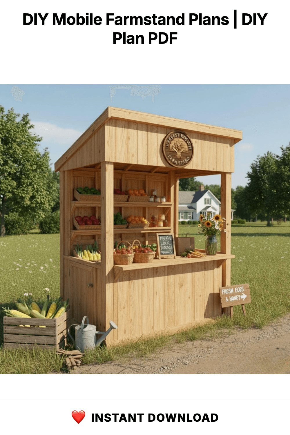 DIY Mobile Farmstand Plans | Rolling Garden Cart Blueprints (PDF)