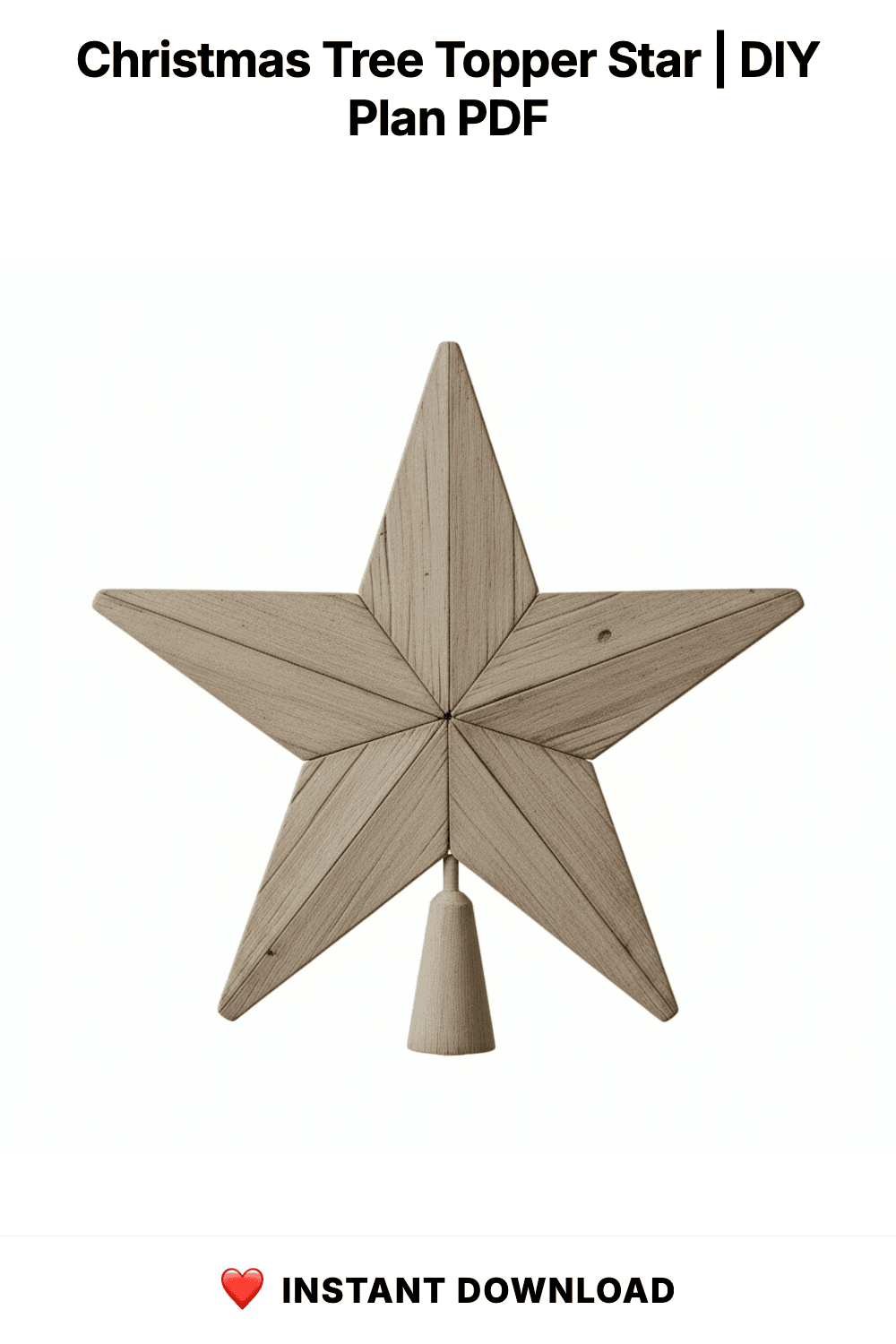 Christmas Tree Topper Star | DIY Wooden Tree Topper Plans | Rustic Christmas Tree Topper | Barnwood Tree Topper (Digital Download)