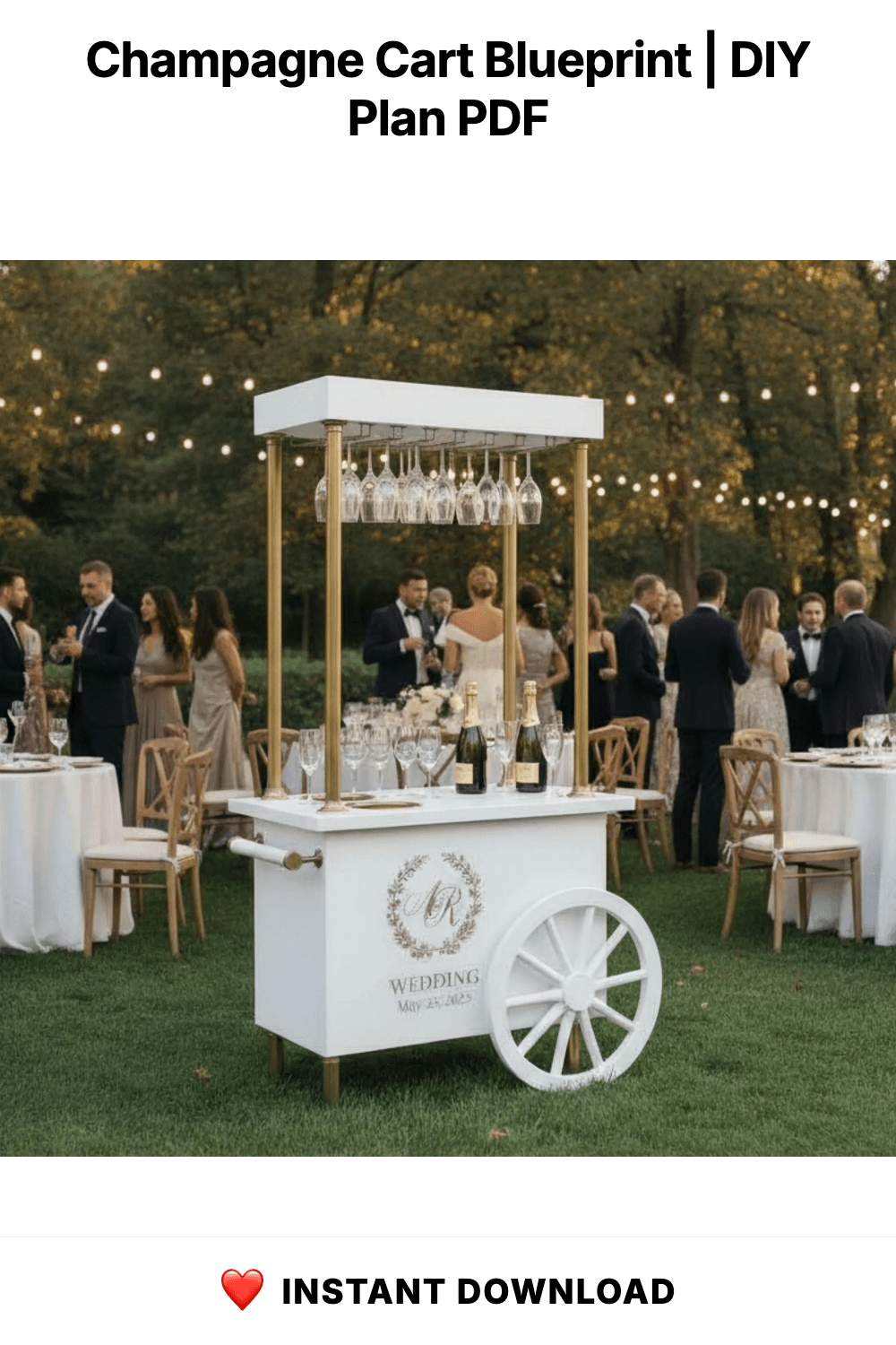 Champagne Cart Blueprint | DIY Mobile Bar, Wedding Event Cart (Custom Build)