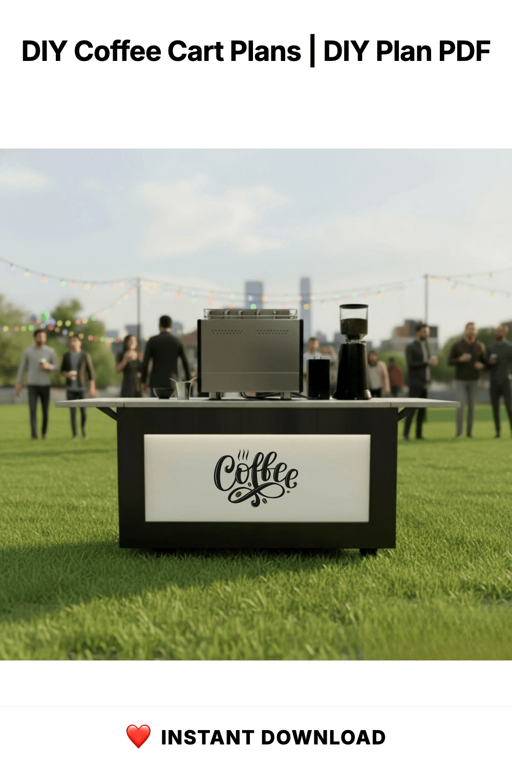 DIY Coffee Cart Plans | Collapsible Mobile Espresso Bar | Foldable Market Stall Blueprint | Portable Catering Cart Build | Digital PDF