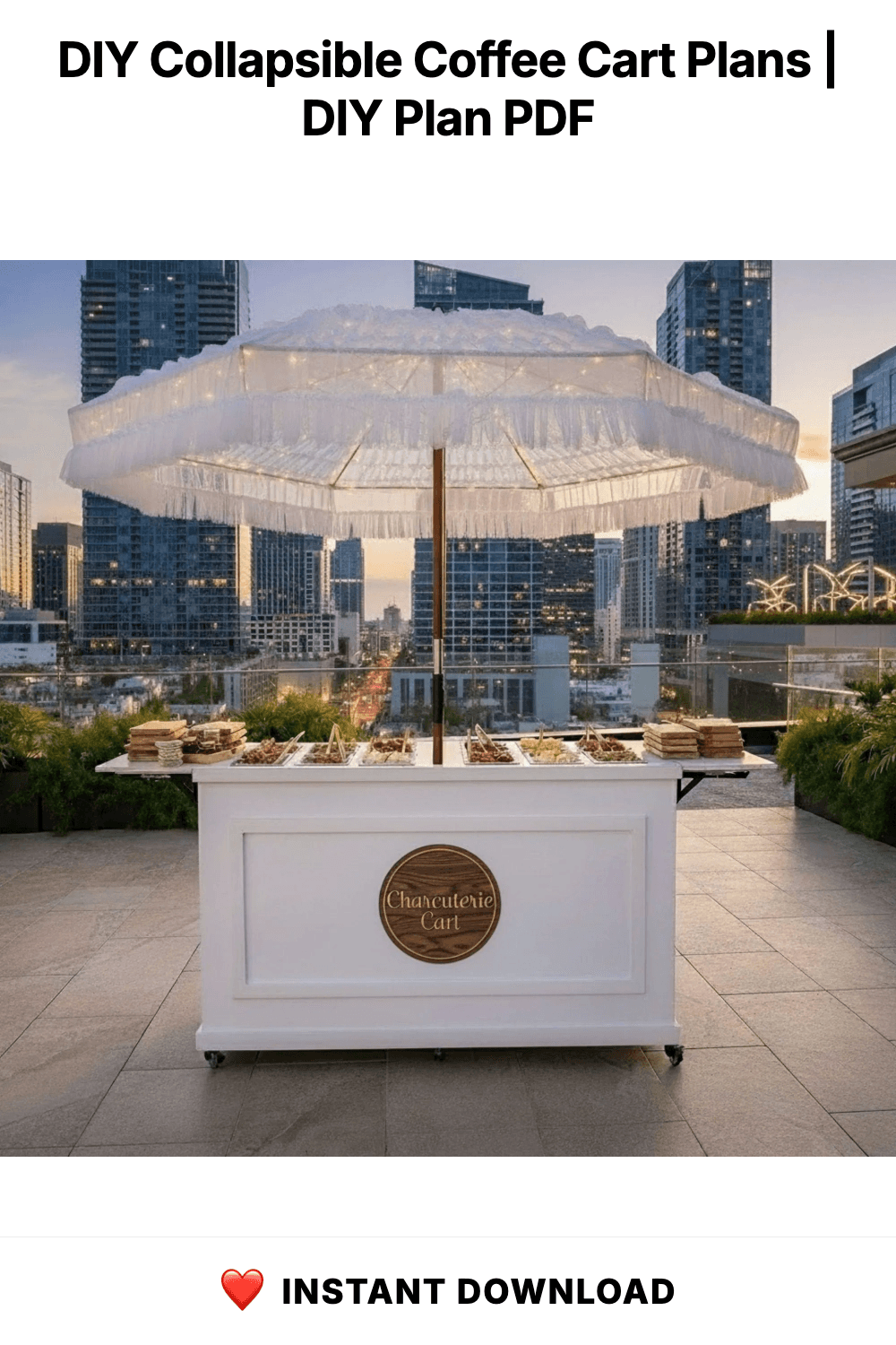 DIY Collapsible Coffee Cart Plans | Mobile Espresso Bar Blueprint (PDF)