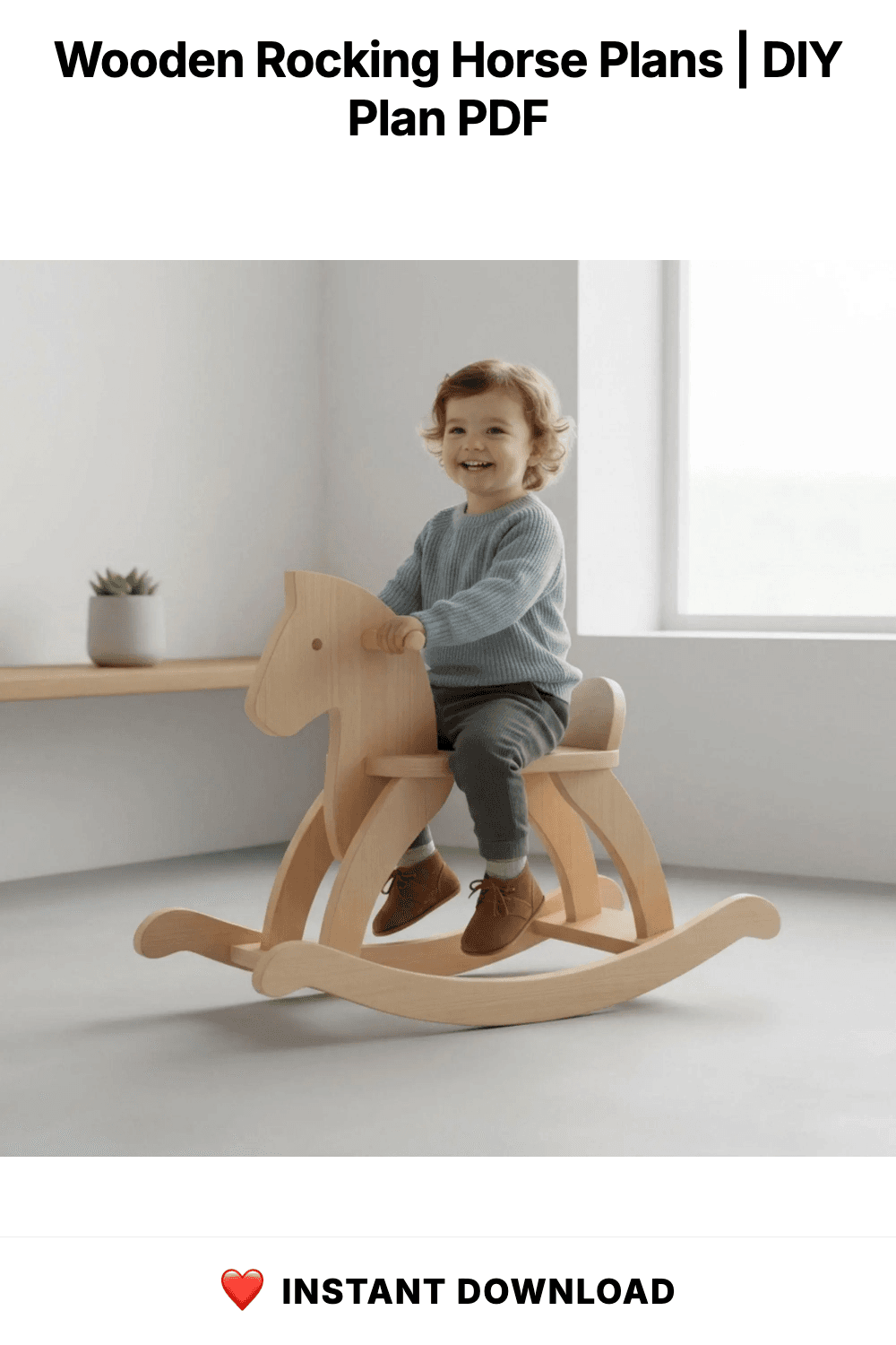 Wooden Rocking Horse Plans | DIY Toddler Toy Blueprint (Digital PDF)