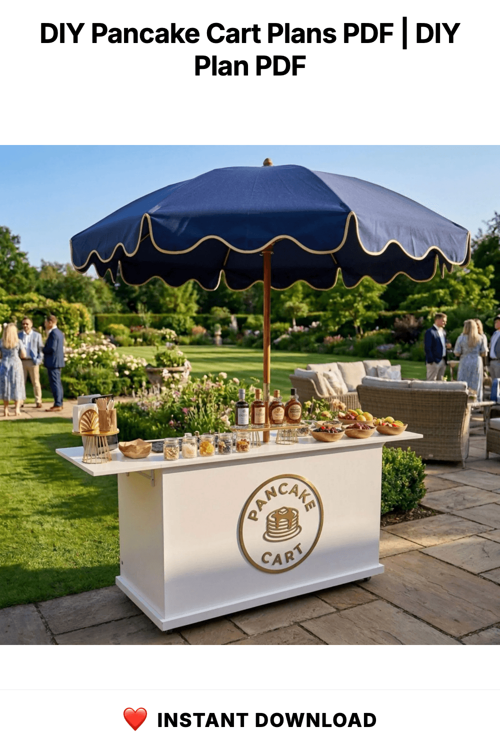 DIY Pancake Cart Plans PDF | Mobile Food Stand with Umbrella Mount | Crepe & Dessert Bar Blueprint | Event Catering Woodworking