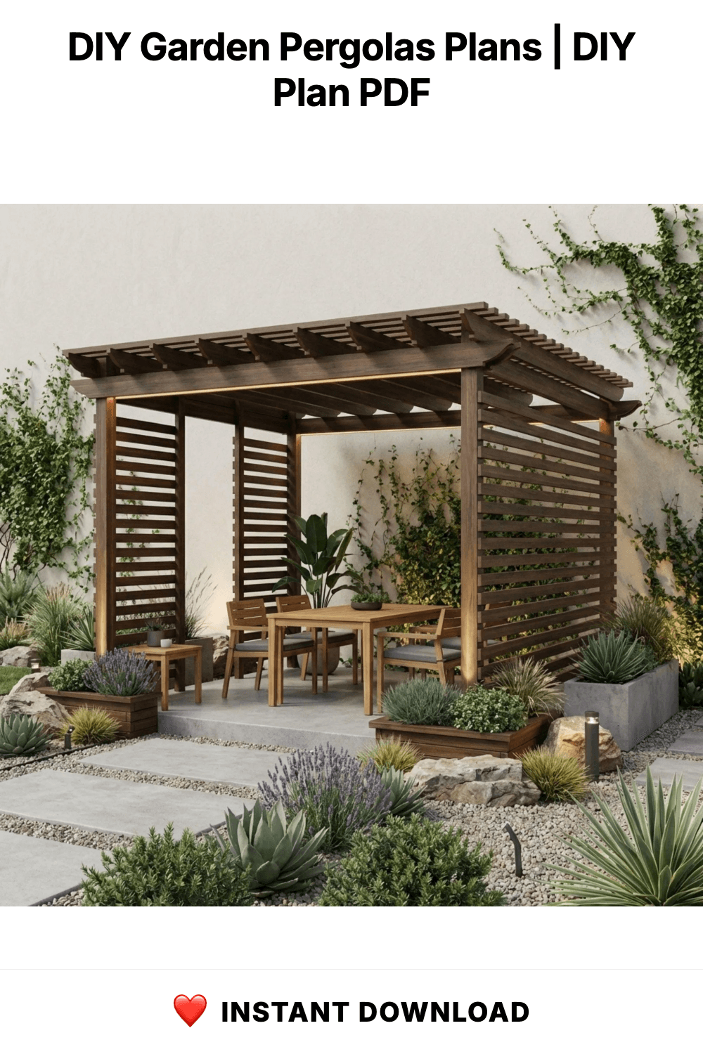 DIY Garden Pergolas Plans | Wood Pergolas Build Blueprint | Corner Privacy Pergola