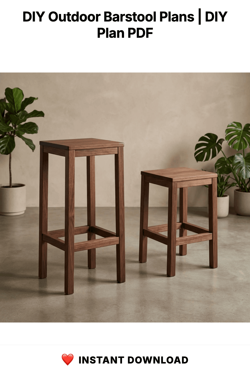DIY Outdoor Barstool Plans | Wooden Bar Stool Plans PDF | Counter Height Chair Build Guide