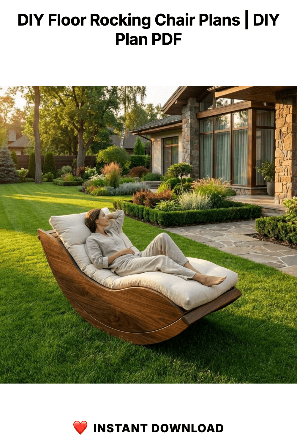 DIY Floor Rocking Chair Plans | Arc Rocking Lounger Blueprint | Oval Rocker Chair PDF