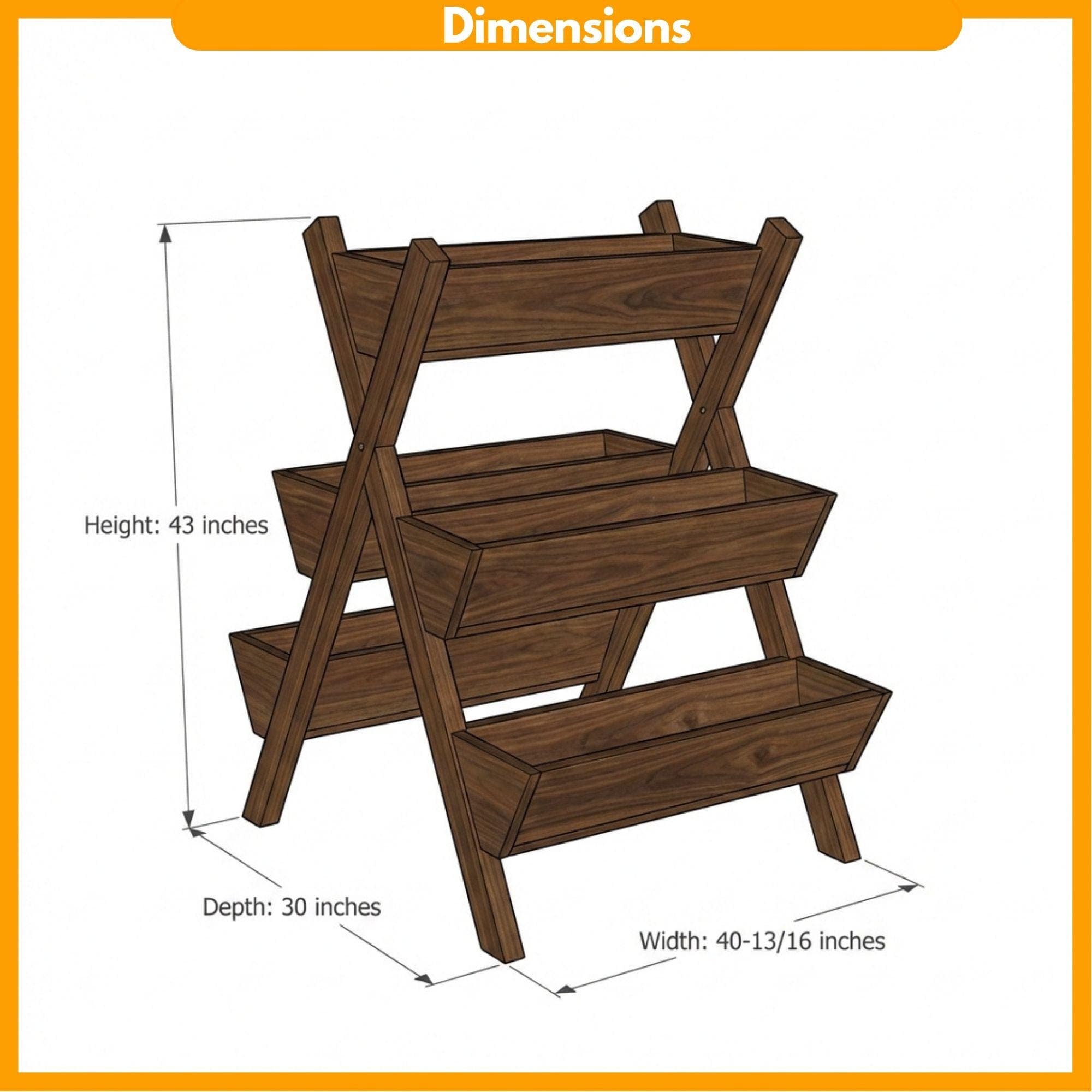 Tiered Flower Box Woodworking Plans | Vertical Garden Planter Stand Blueprint (Digital Download) 1
