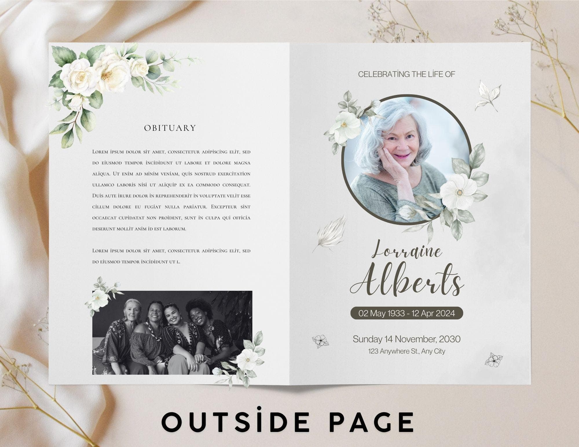 Eucalyptus Funeral Program Template | Celebration of Life (Instant Download) 3