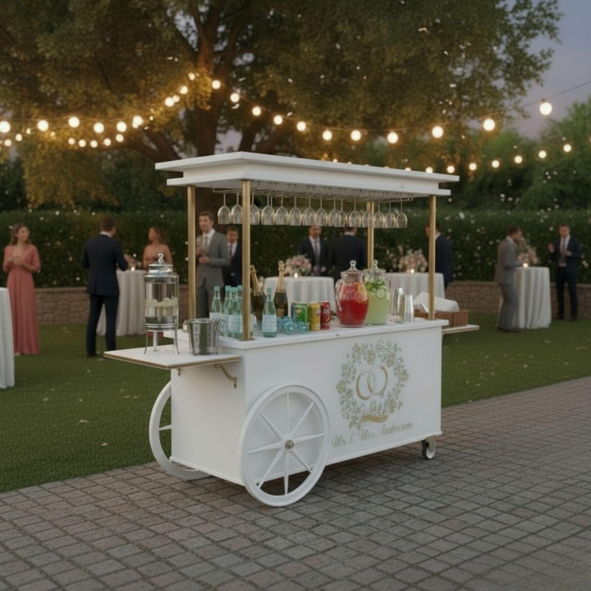 Champagne Cart DIY Plans | Mobile Bar with Storage Cabinets & Sink | Wedding Event Cart | Wooden Prosecco Bar Blueprint | Digital PDF 1