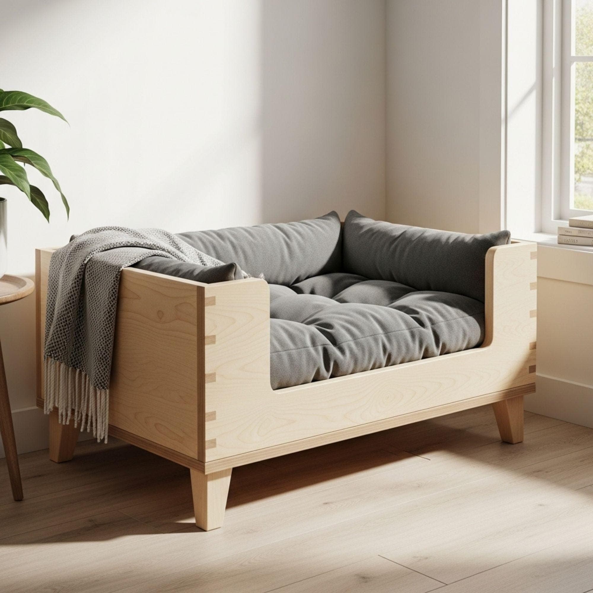 Wood Pet Bed | DIY Dog Bed With Legs Plan | DIY Raised Dog Bed Furniture | Build a Custom Wooden Pet Bed | Elevated Dog Bed for Large Dogs 3