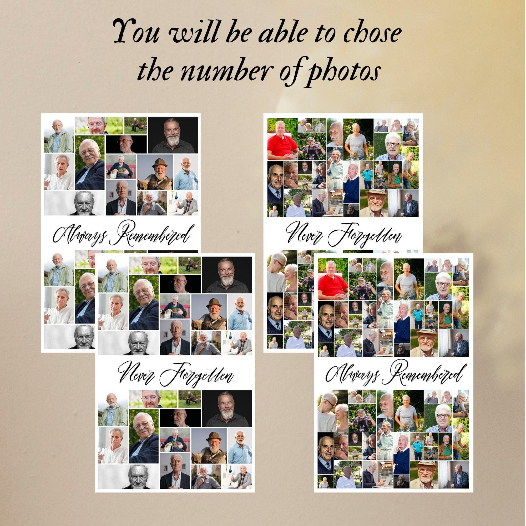 Funeral Photo Collage Sign Set, Memorial Poster (Digital Download) 7