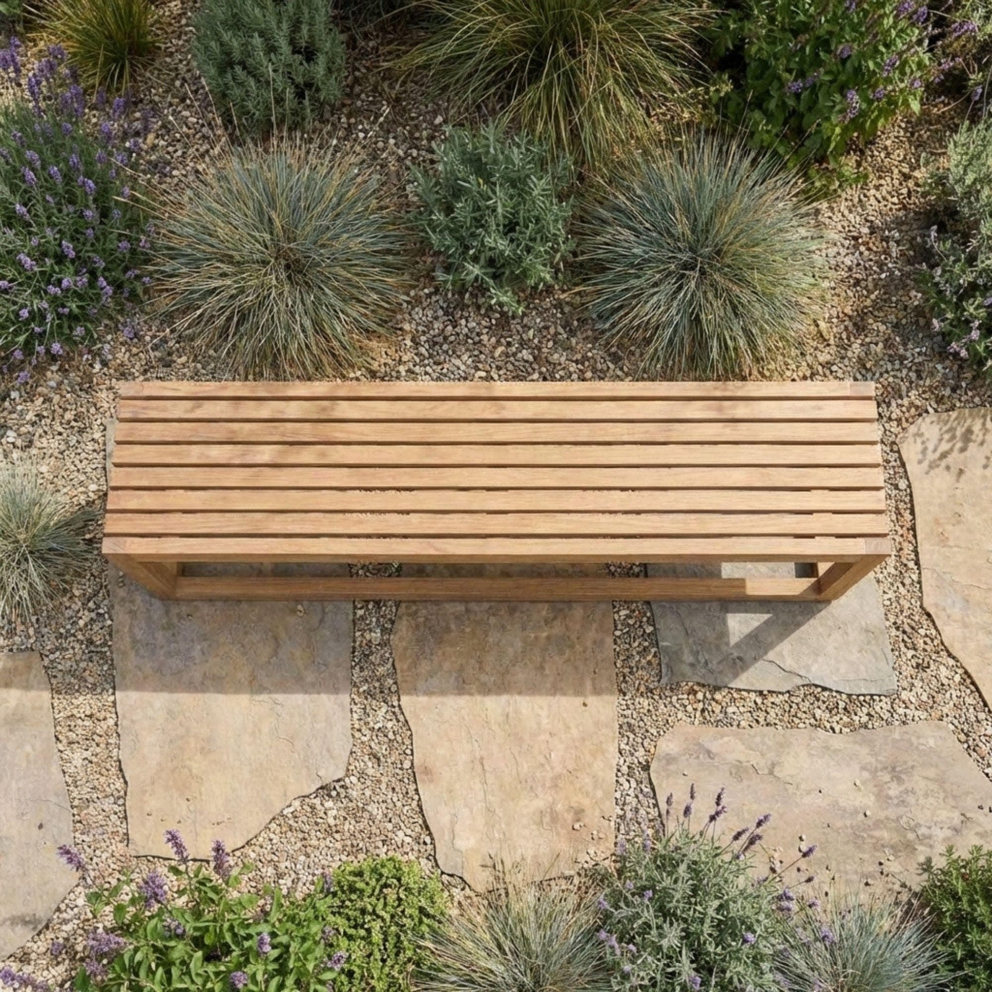 DIY Outdoor Bench Plans | Simple Wood Deck Bench Blueprint | Modern Backless Garden Seating PDF 6