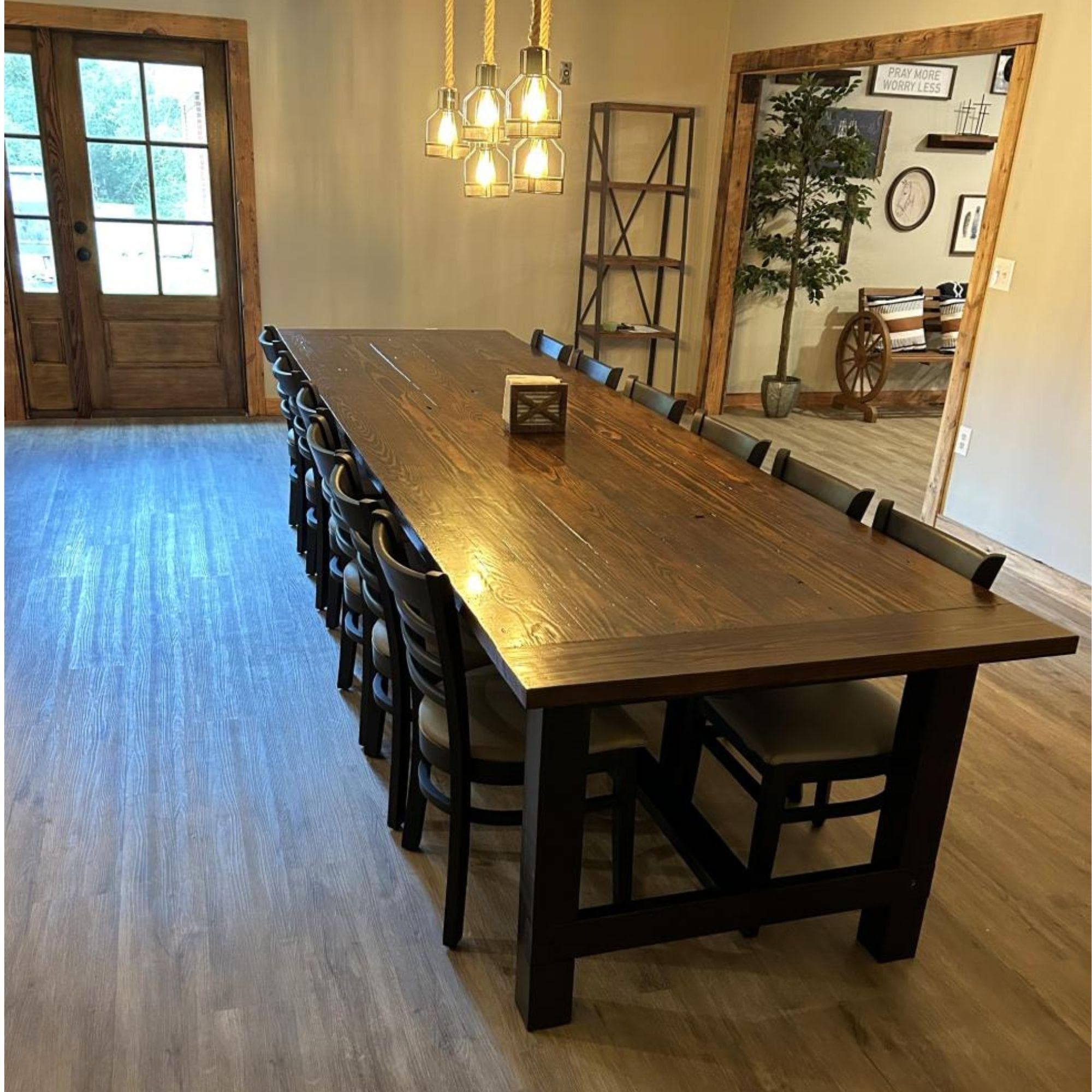 DIY 12 ft Farmhouse Table Plans | Rustic Outdoor Bench Table (Digital Download) 1