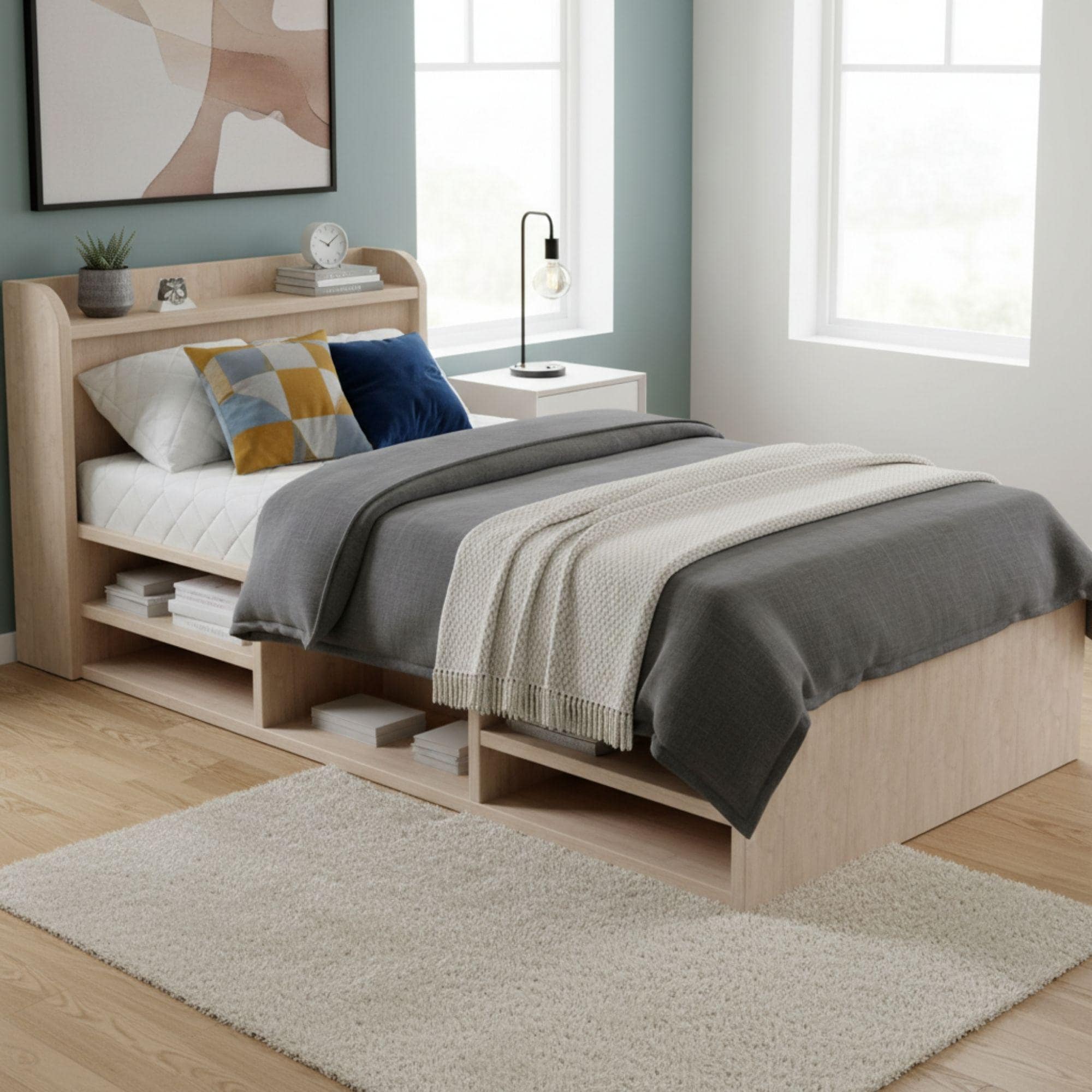 Single Bed Storage Plans | Minimalist Platform Woodworking (Digital Download) 2