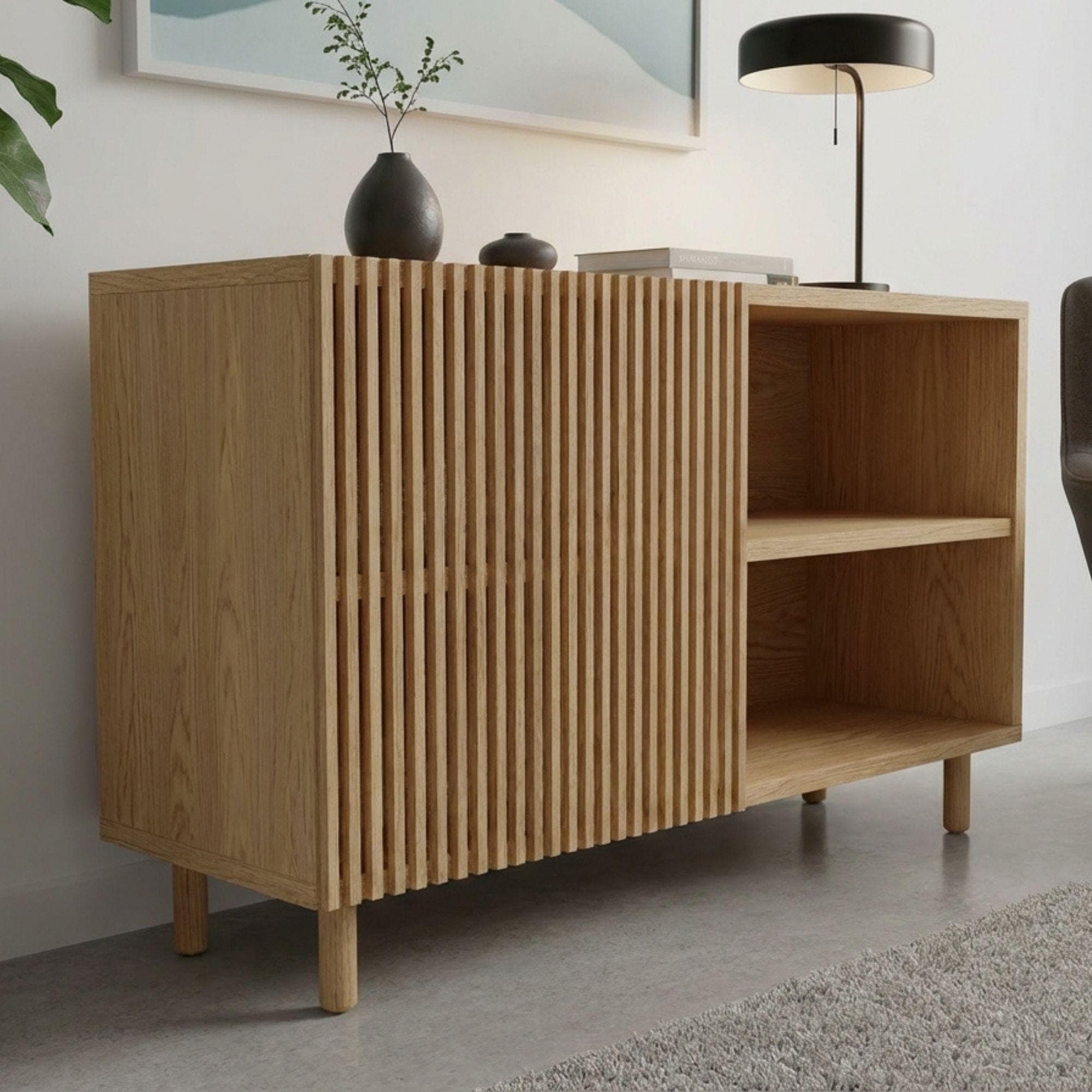 Modern Sideboard Plans | Slatted Door, Mid-Century Legs (Digital Download) 6