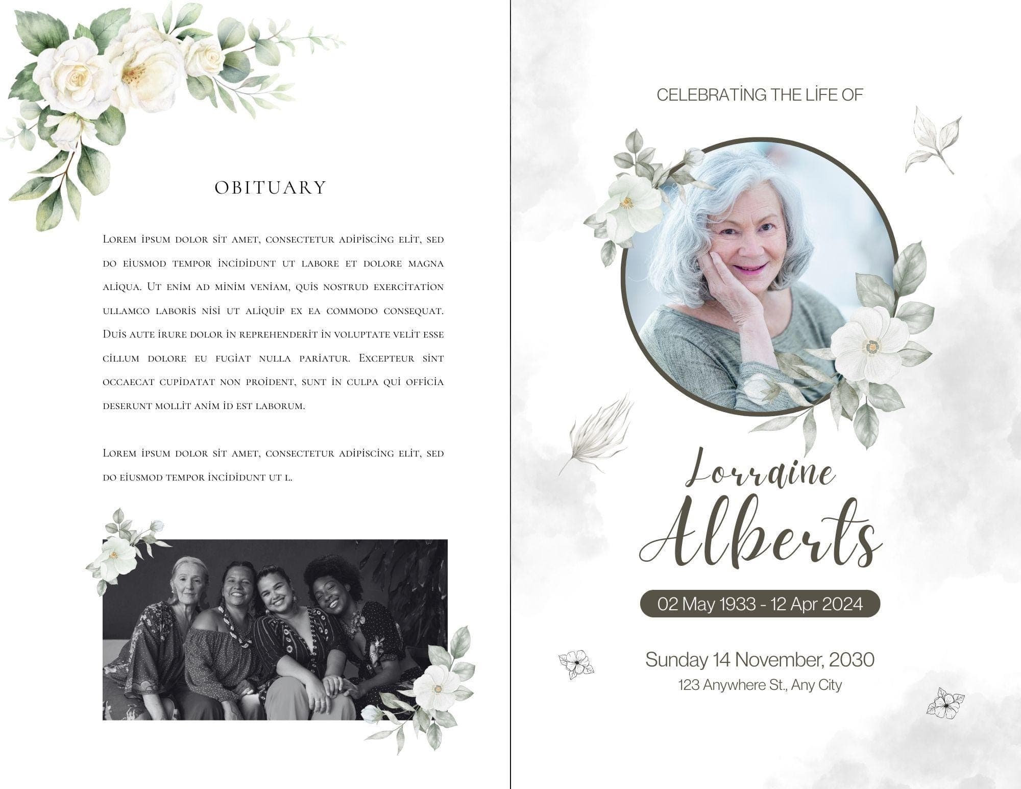 Eucalyptus Funeral Program Template | Celebration of Life (Instant Download) 5
