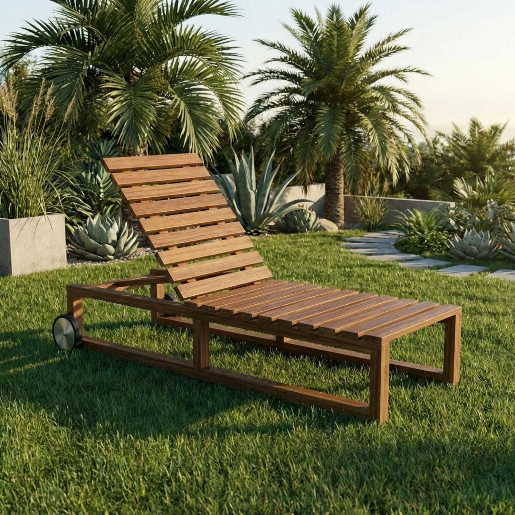 DIY Outdoor Chaise Lounge Plans, Adjustable Wood Lounger Blueprint (PDF Download)
