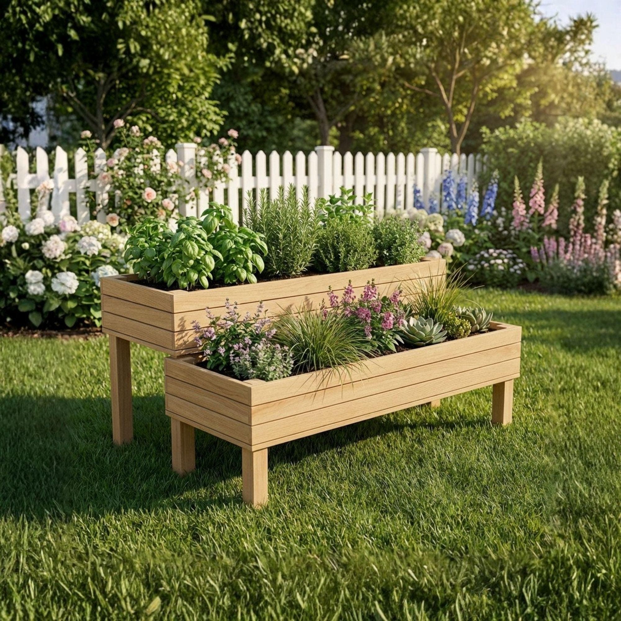 Tiered Planter Box Plans | Wooden Garden Build Guide (PDF Download)