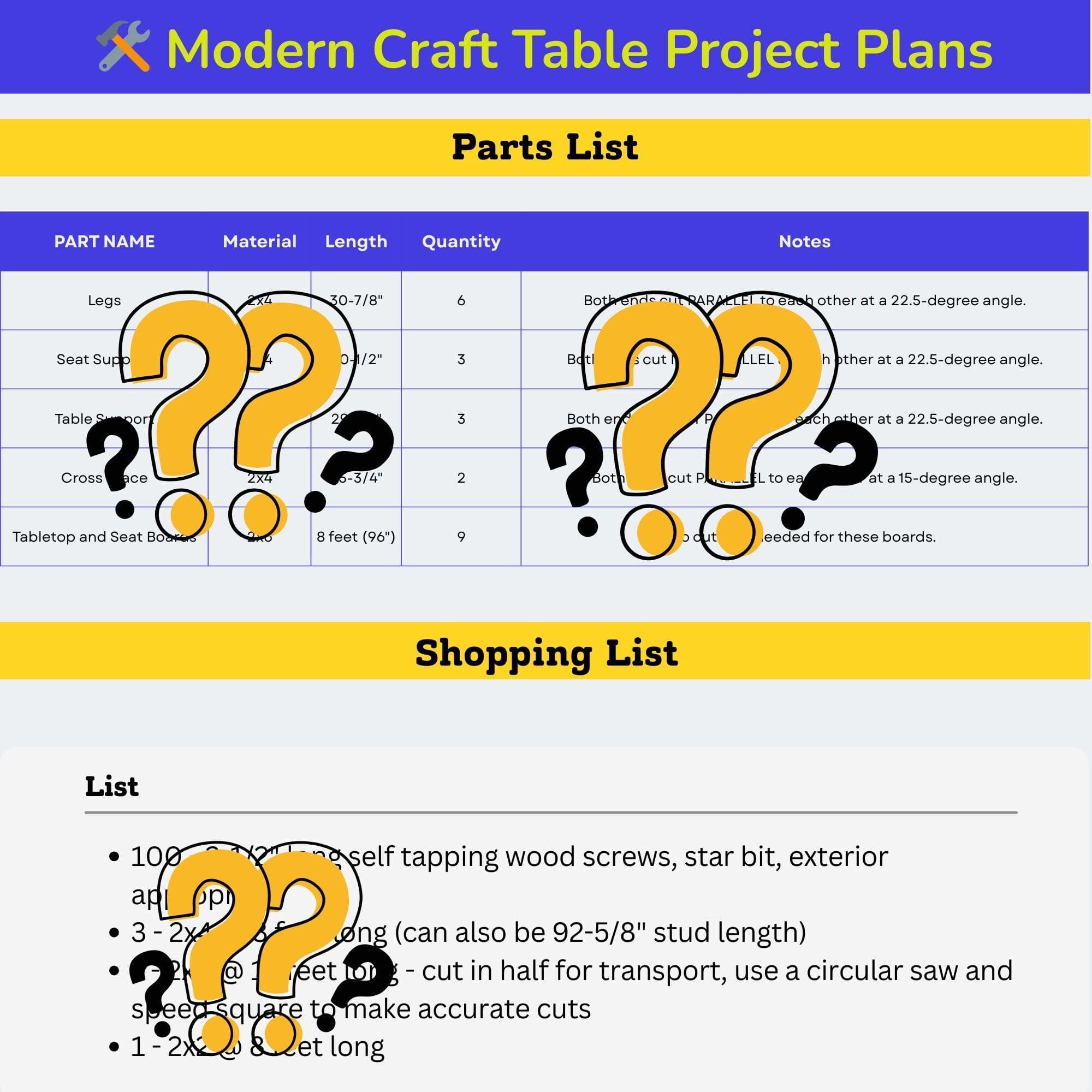 DIY Farmhouse Picnic Table Plans | Outdoor Furniture (PDF Pattern) 5