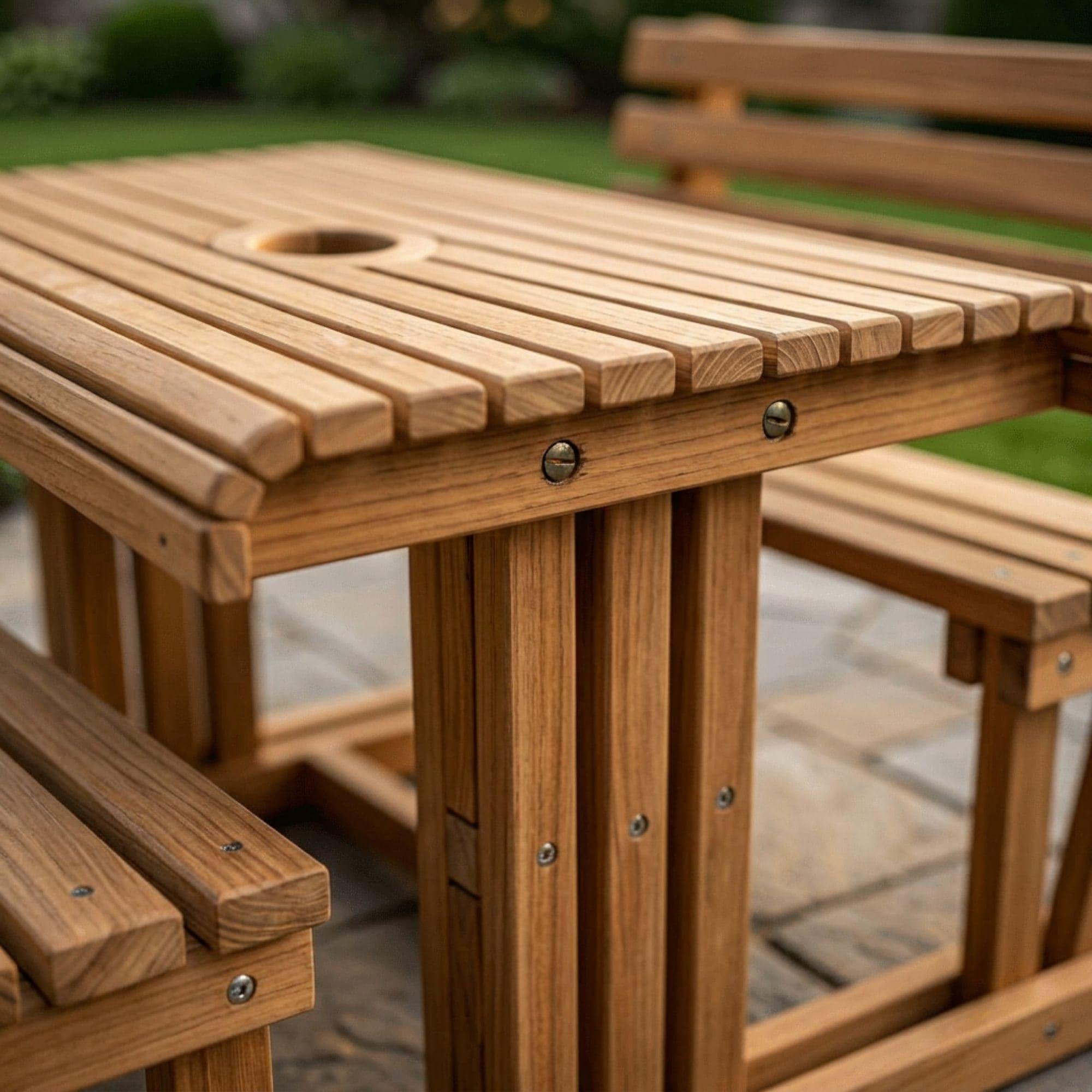 DIY Picnic Table Plans with Backrest | Outdoor Table Plans PDF | Picnic Bench Blueprint | Outside Table and Benches Woodworking Template 5