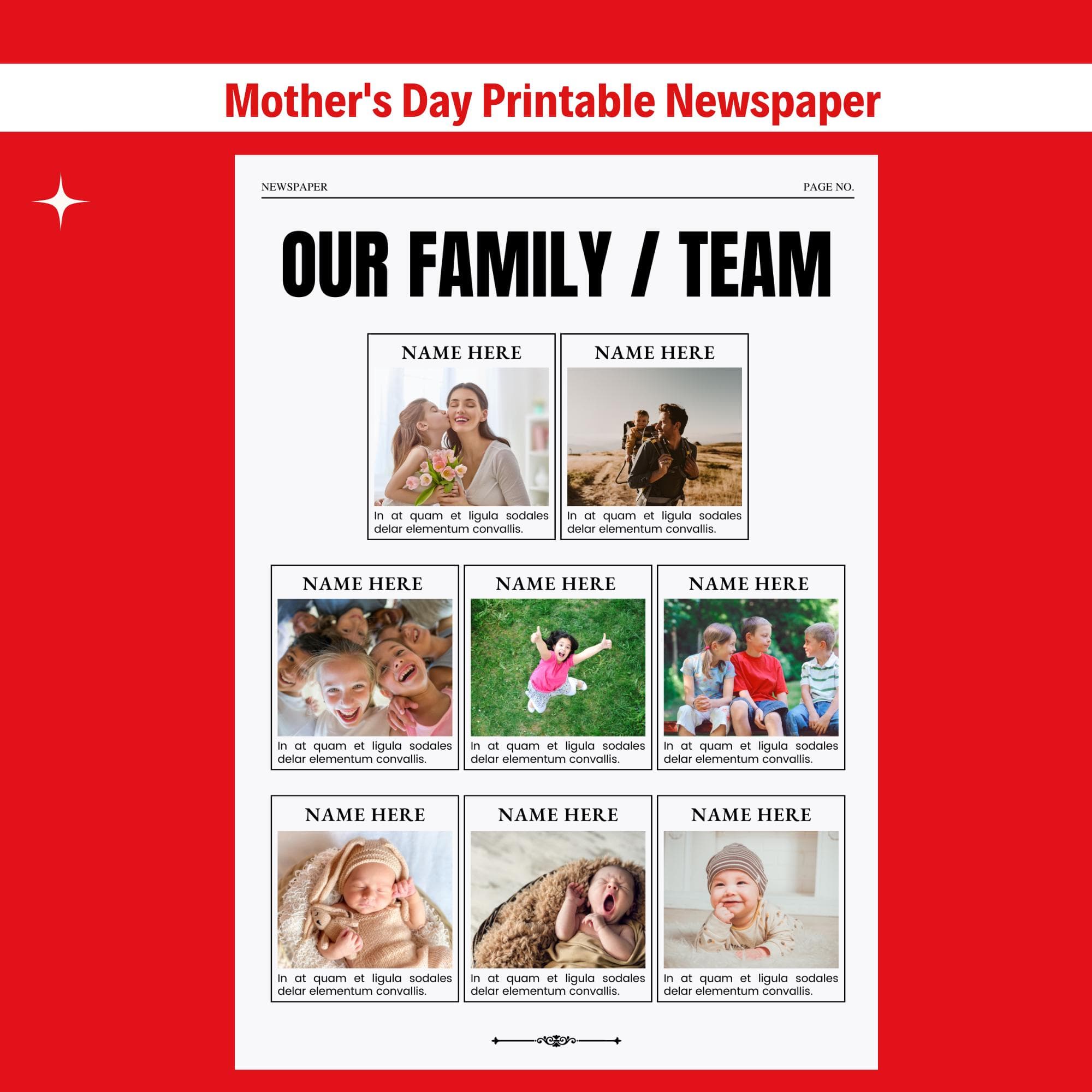 Personalized Mother's Day Newspaper Gift | Printable Card (Canva Template) 5
