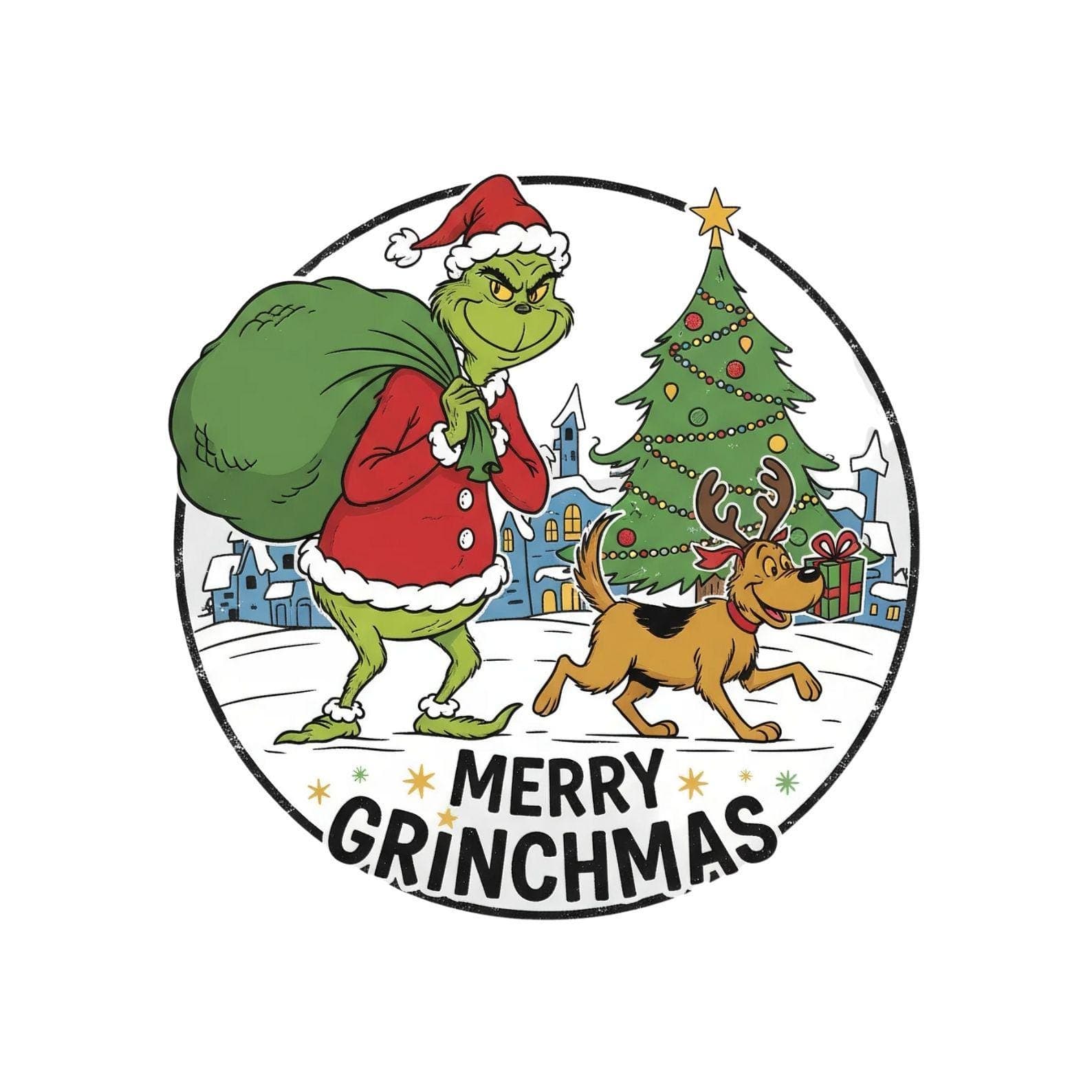 Grinch and Max Dog Christmas Tree SVG, PNG, JPG Bundle | 6