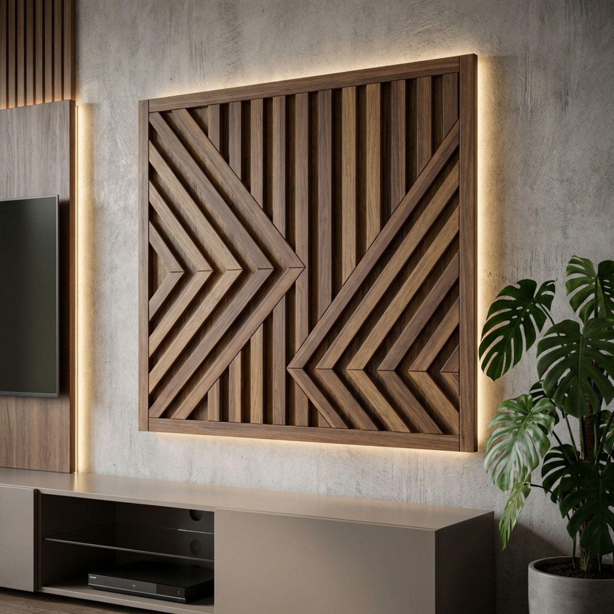 Geometric Wood Wall Art Plans | Large Chevron Blueprint (PDF Download) 4