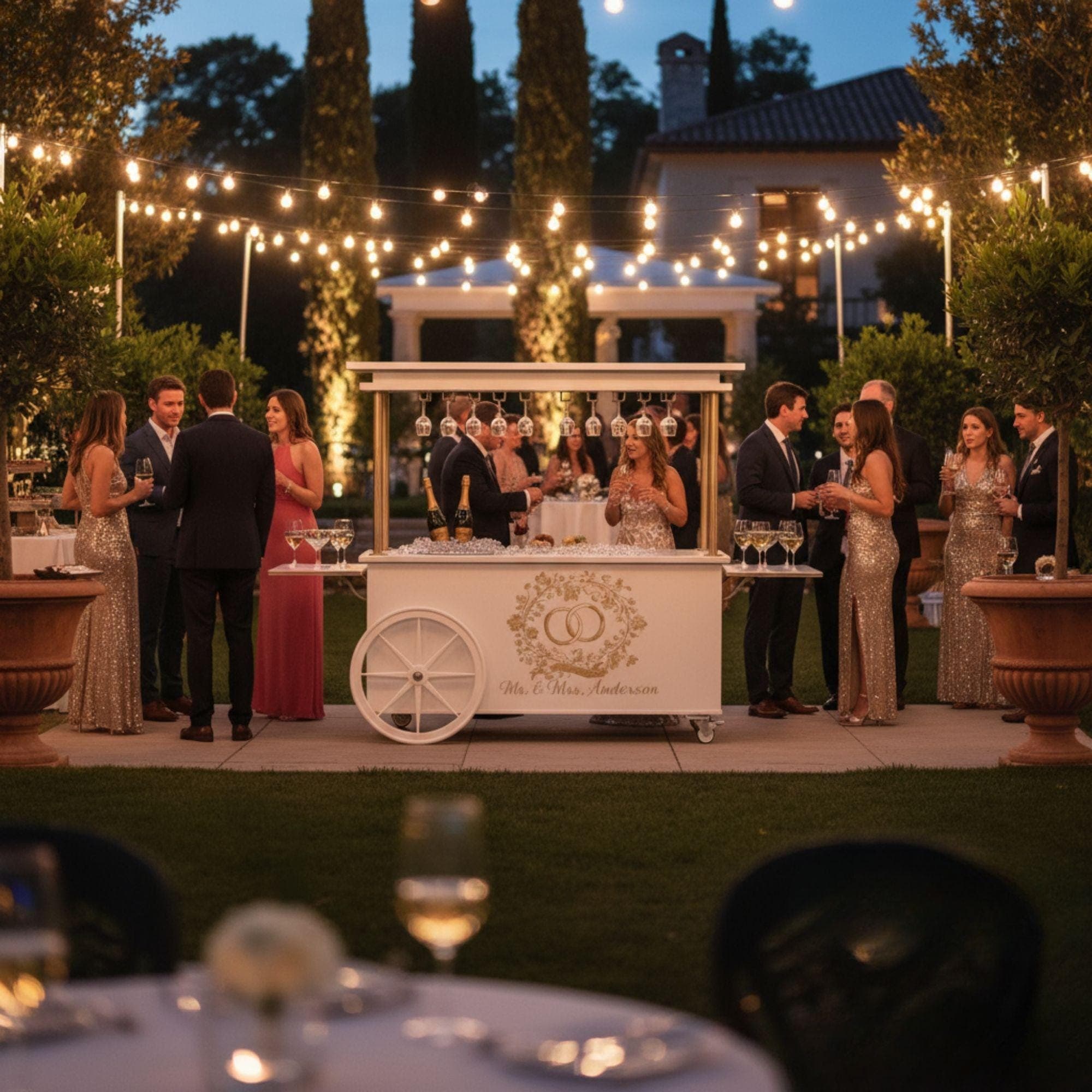 Champagne Cart DIY Plans | Mobile Bar with Storage Cabinets & Sink | Wedding Event Cart | Wooden Prosecco Bar Blueprint | Digital PDF 3