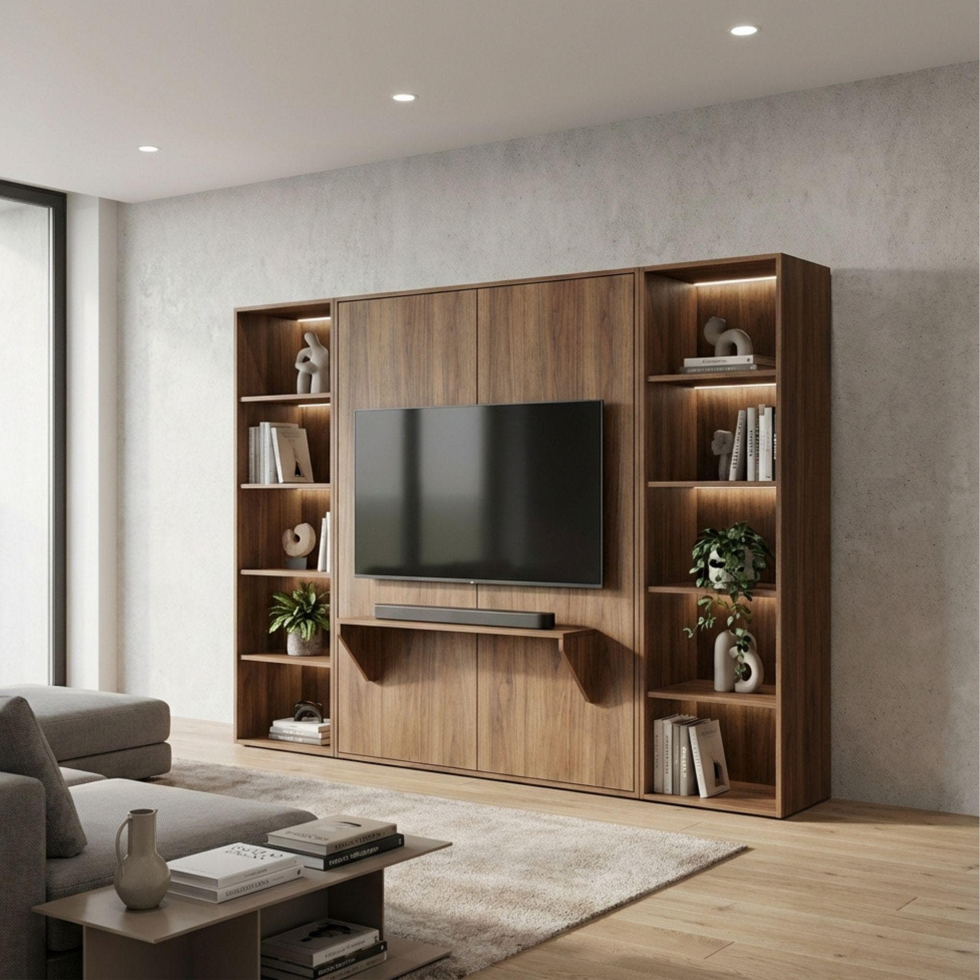 DIY Horizontal Murphy Bed Plans with Desk and Shelves (Digital Download) 3