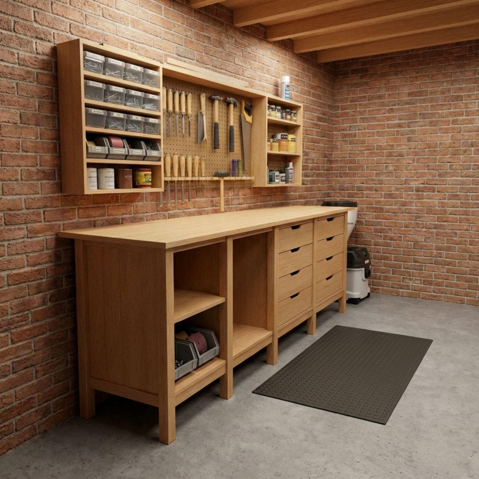 8ft Garage Workbench Plans | DIY Woodshop Table with Shelves (PDF Download) 3