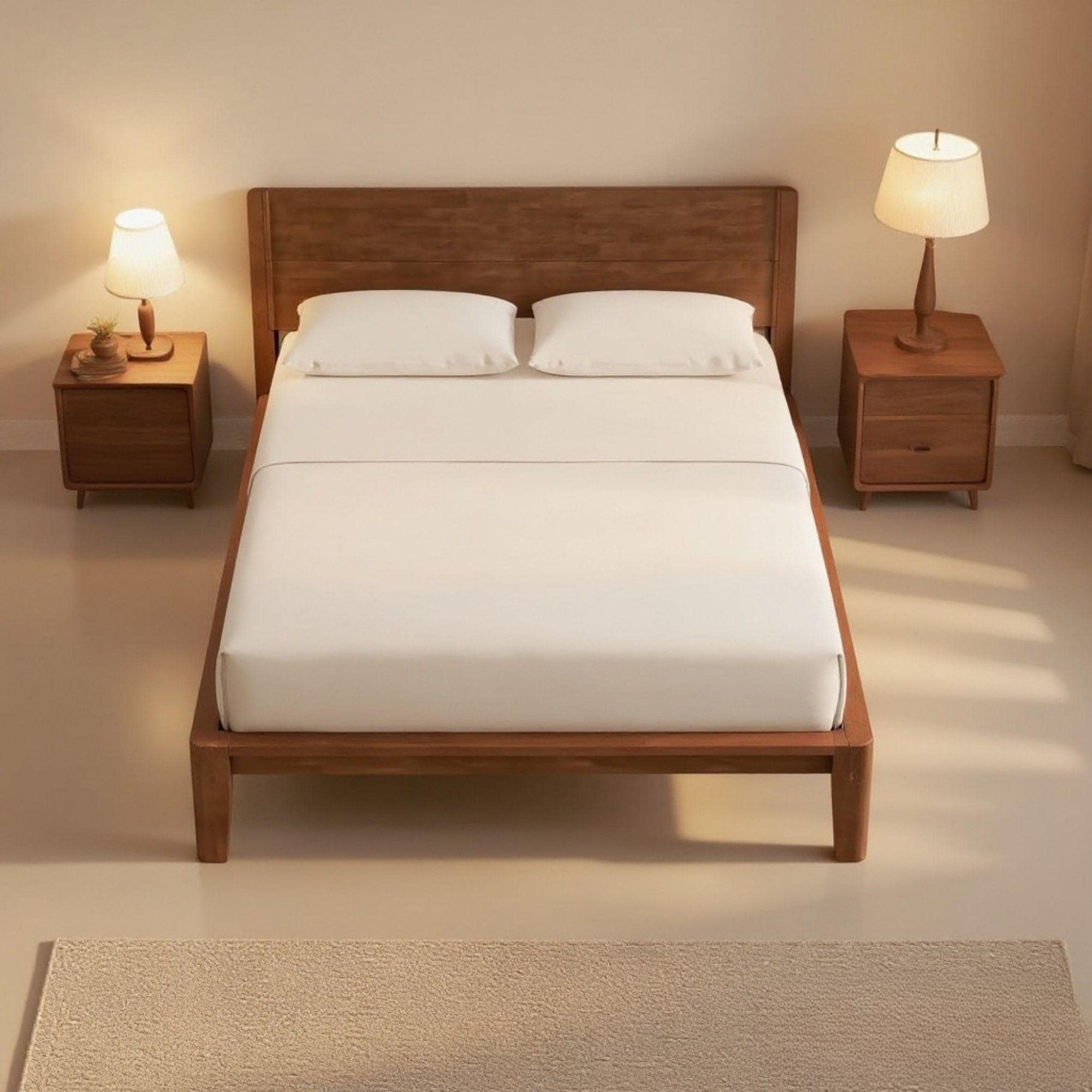 Bed Frame Queen with Headboard | Bed Frame Plans | DIY Wooden Bed Frame | Floating King Size Bed Frame | Rustic, Solid Wood Bed Design 4