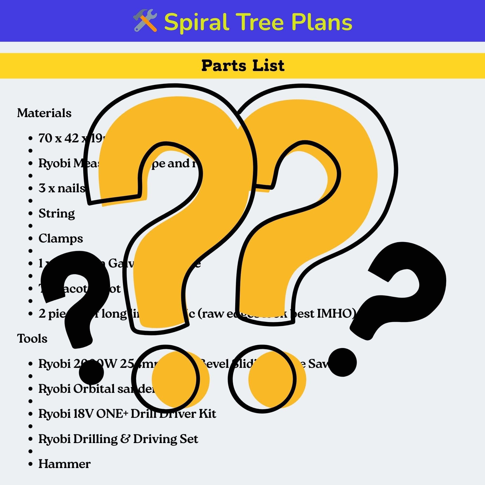 Spiral Christmas Tree plans | DIY Spiral Christmas Tree, One Board Spiral Tree, Build Plan | Landscape Tree Plan PDF Printable 4