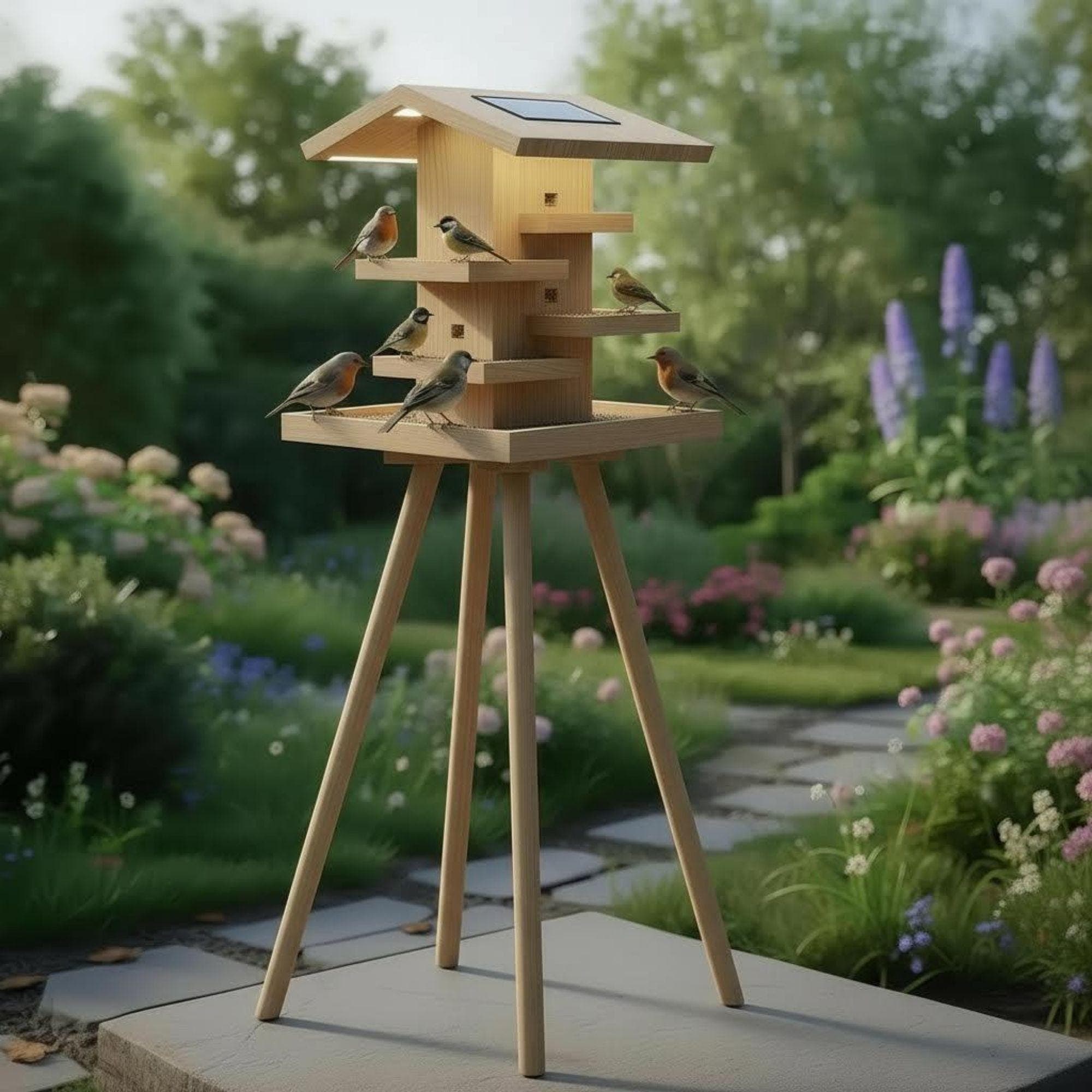 DIY Modern Bird Feeder Station Plans | Standing Tower Feeder Blueprint | Multi-Level Bird Hotel Architecture | Woodworking Project 5