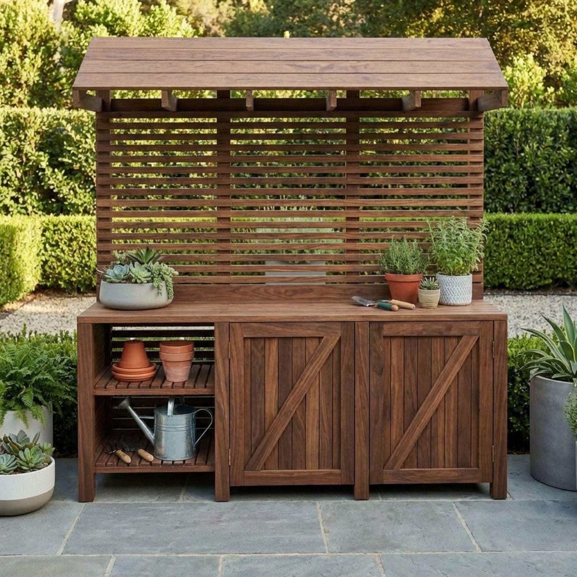 DIY Potting Bench with Storage Plans | Potting Station Blueprint | Garden Workbench PDF 5