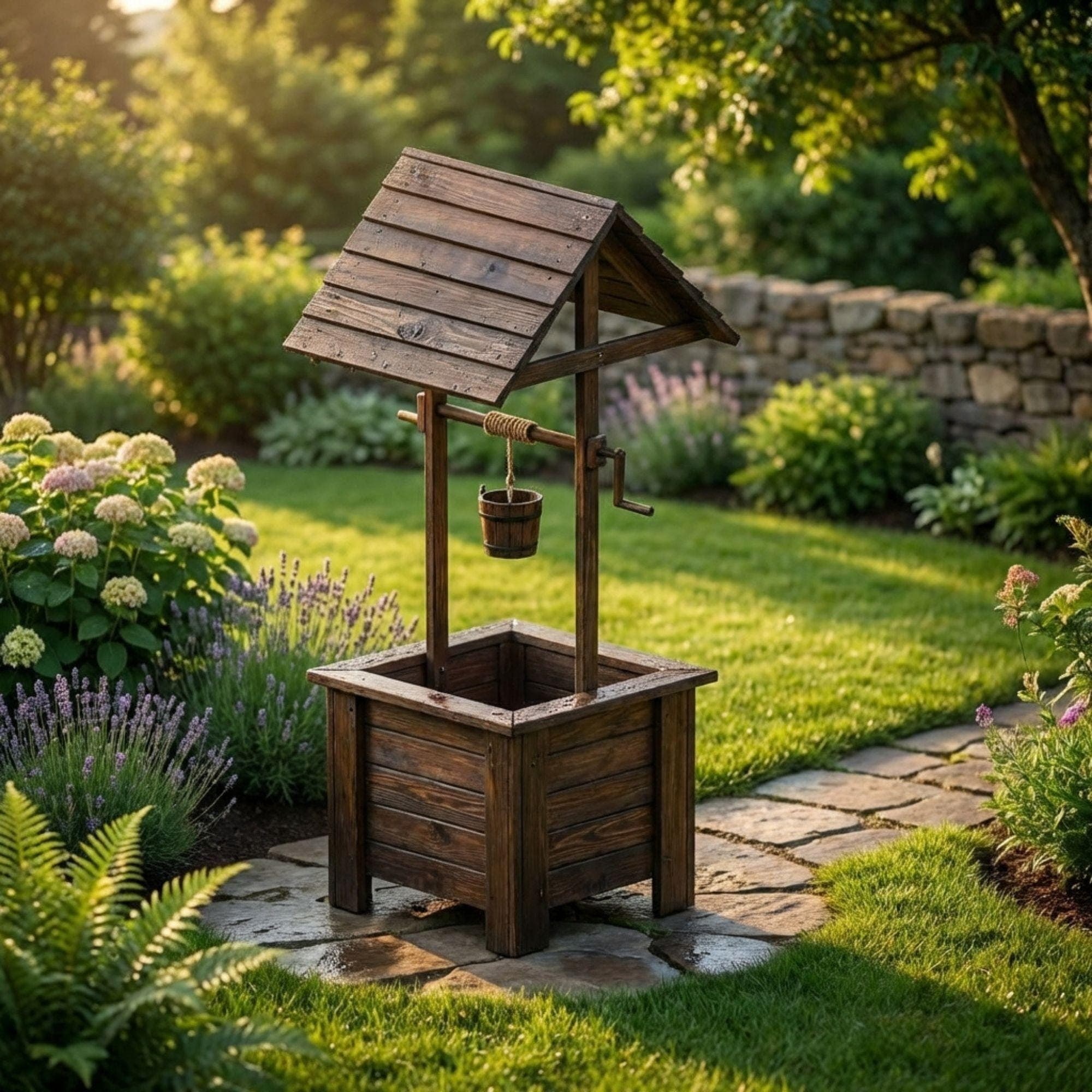 Wooden Wishing Well Plan | DIY Garden Planter, Outdoor Decor (PDF Download)