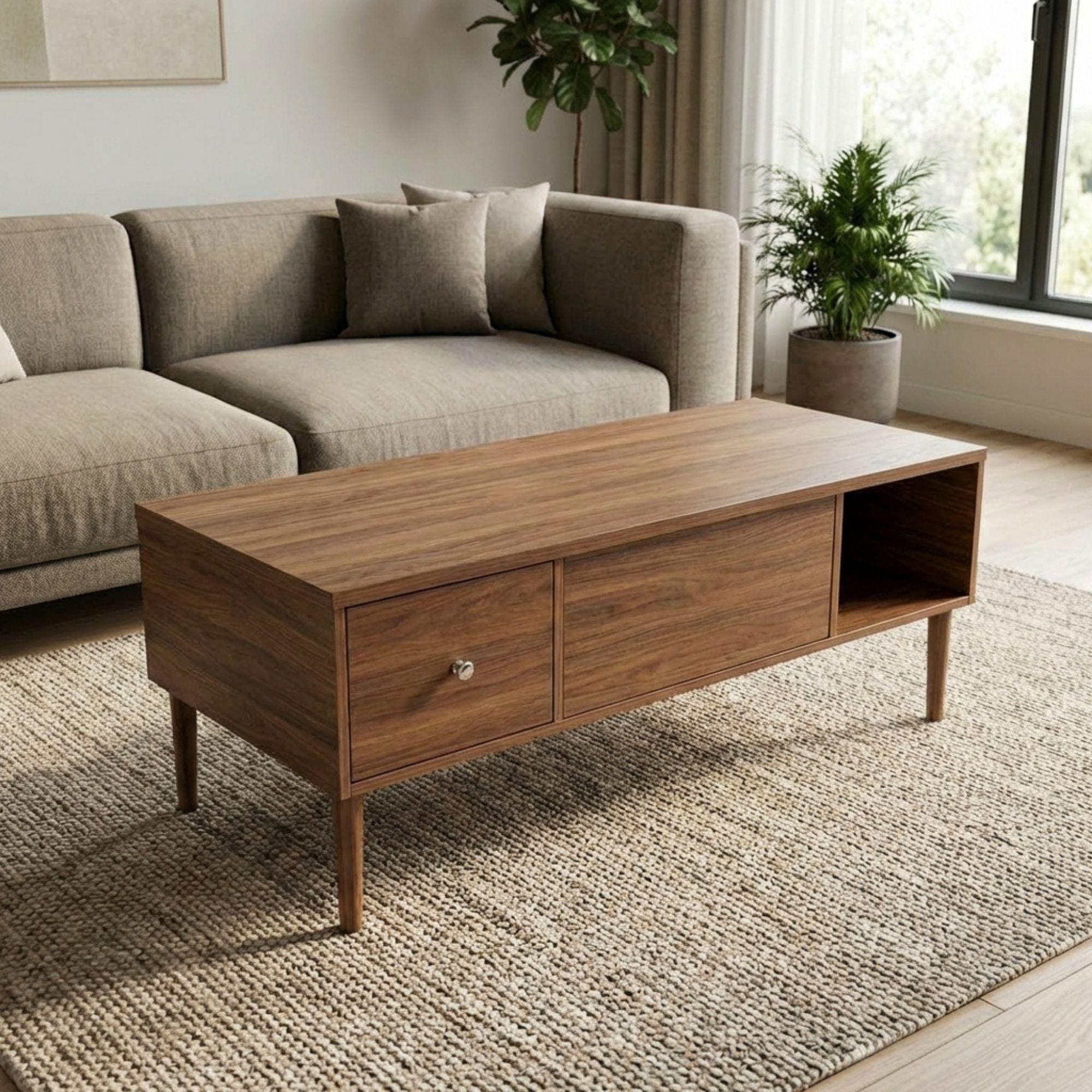 DIY Lift Top Coffee Table Plans | Mid-Century Modern Storage Blueprint (Digital Download) 2