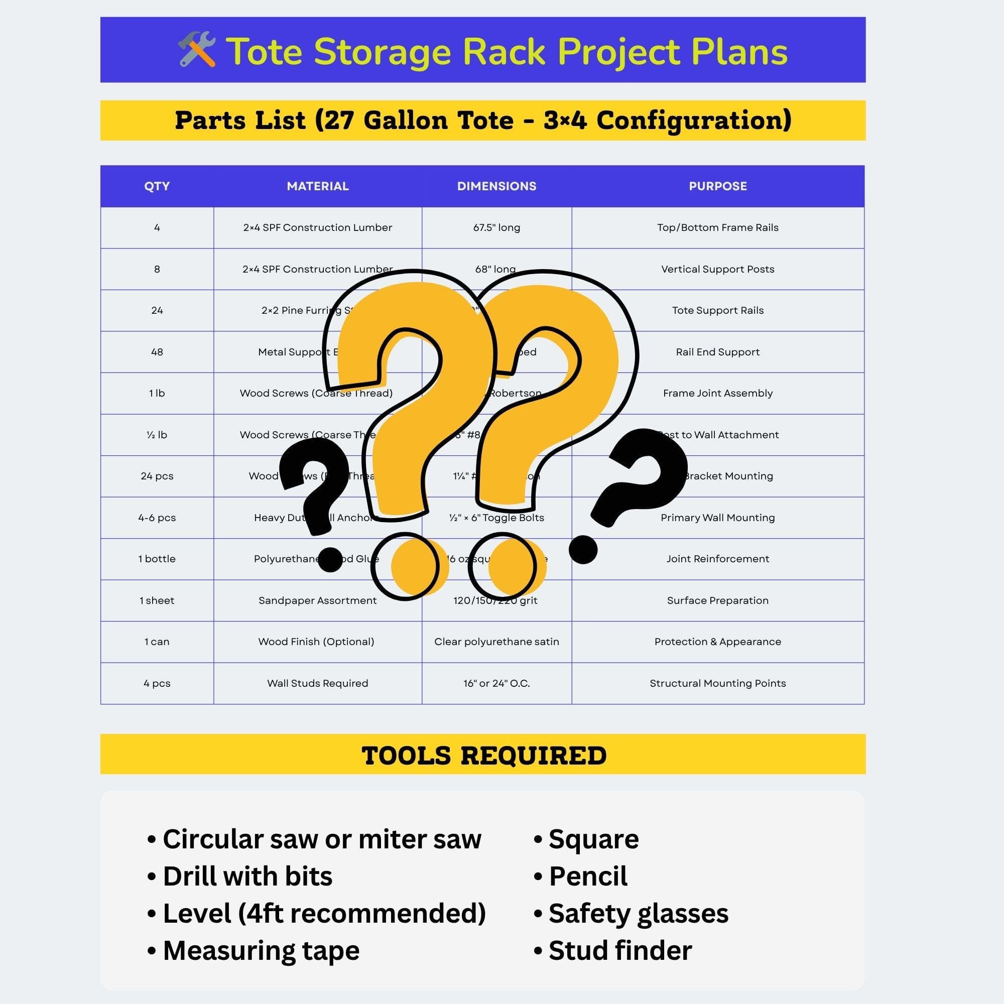 DIY 27-Gallon Tote Rack Plan 2x2 | Costco Totes (PDF Pattern) 8