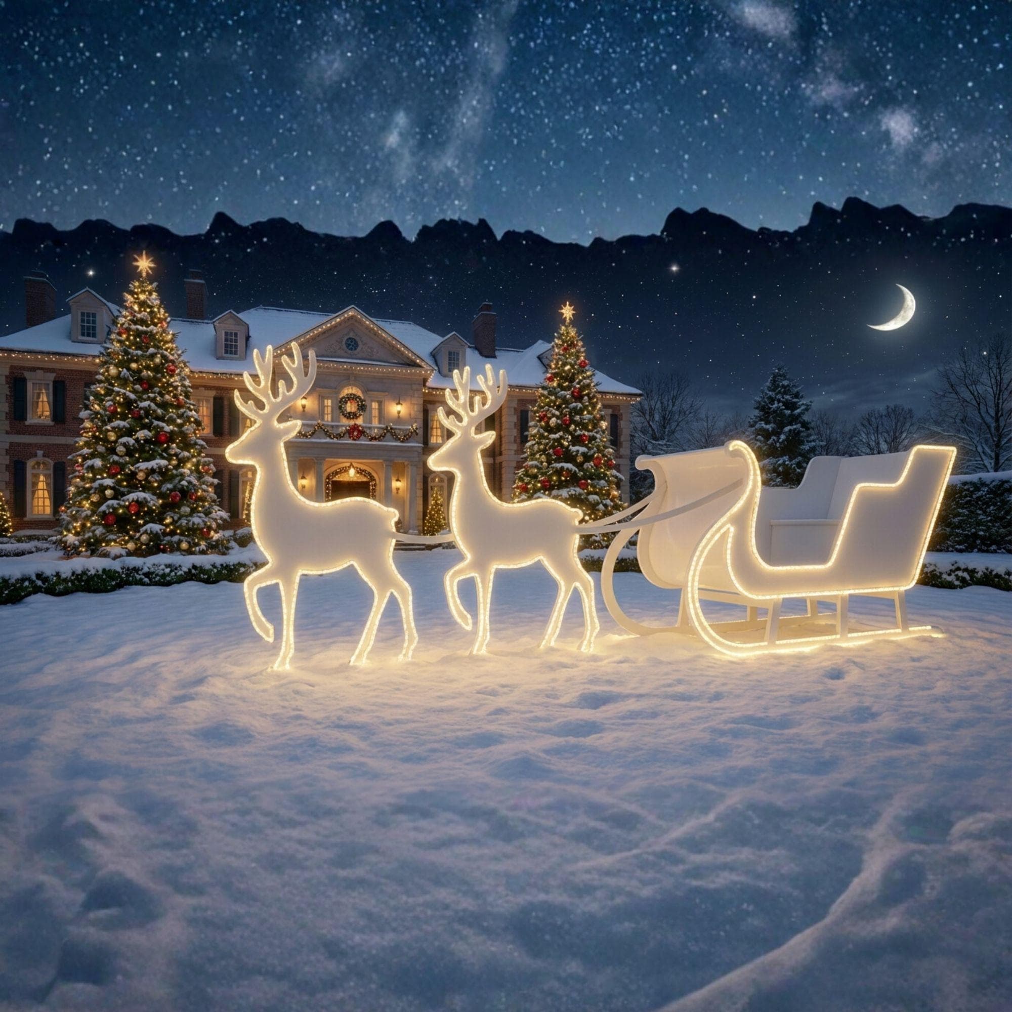 Life-Size Santa Sleigh & Reindeer Plans | 2D Plywood Template for Outdoor Christmas Decor | DIY Silhouette Pattern | PDF Woodworking 1