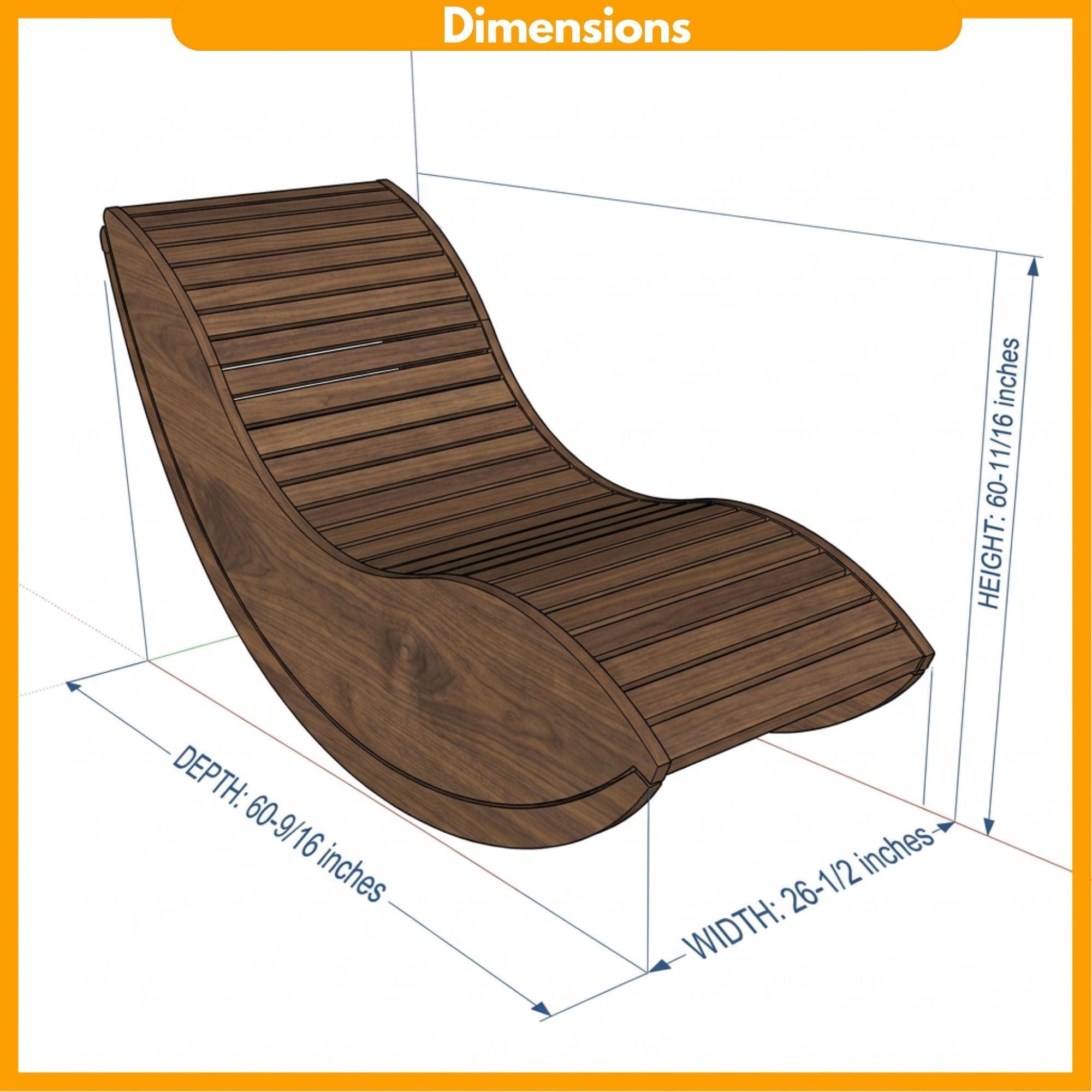 DIY Floor Rocking Chair Plans | Arc Rocking Lounger Blueprint | Oval Rocker Chair PDF 1