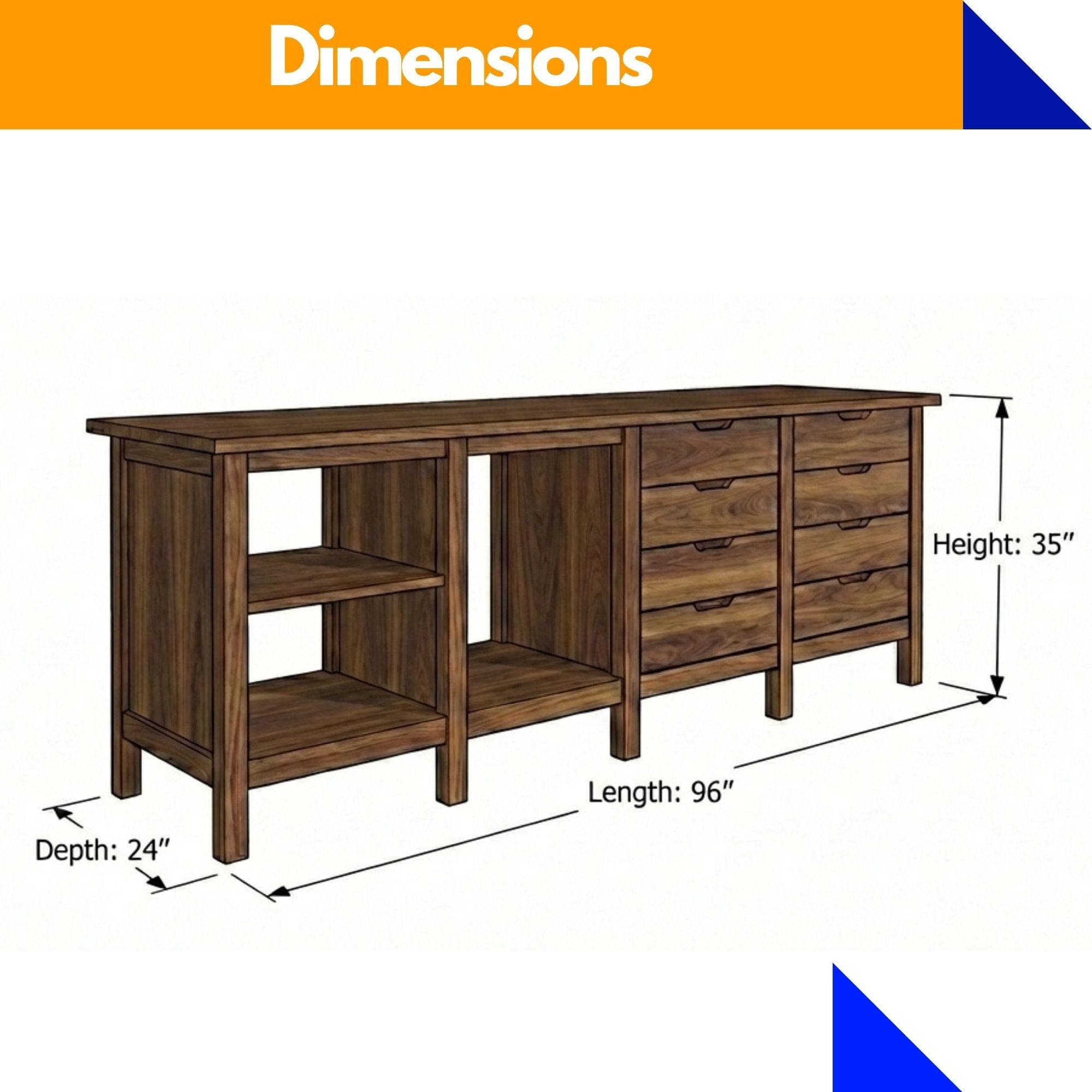 8ft Garage Workbench Plans | DIY Woodshop Table with Shelves (PDF Download) 2