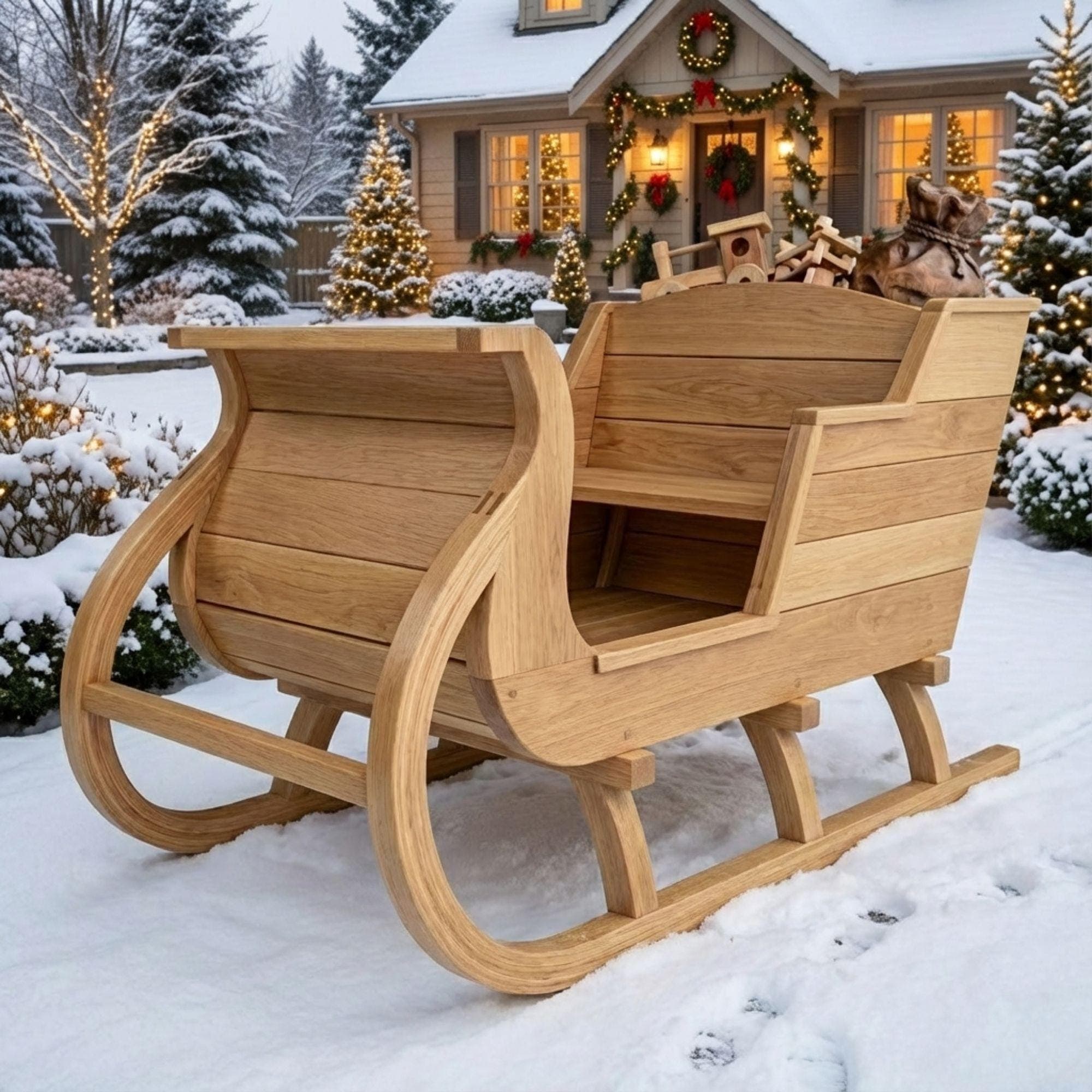 DIY Santa Sleigh & Reindeer Plans | Life-Size Outdoor Christmas Yard Display | Wooden Holiday Decor Blueprint | Digital PDF Pattern 3