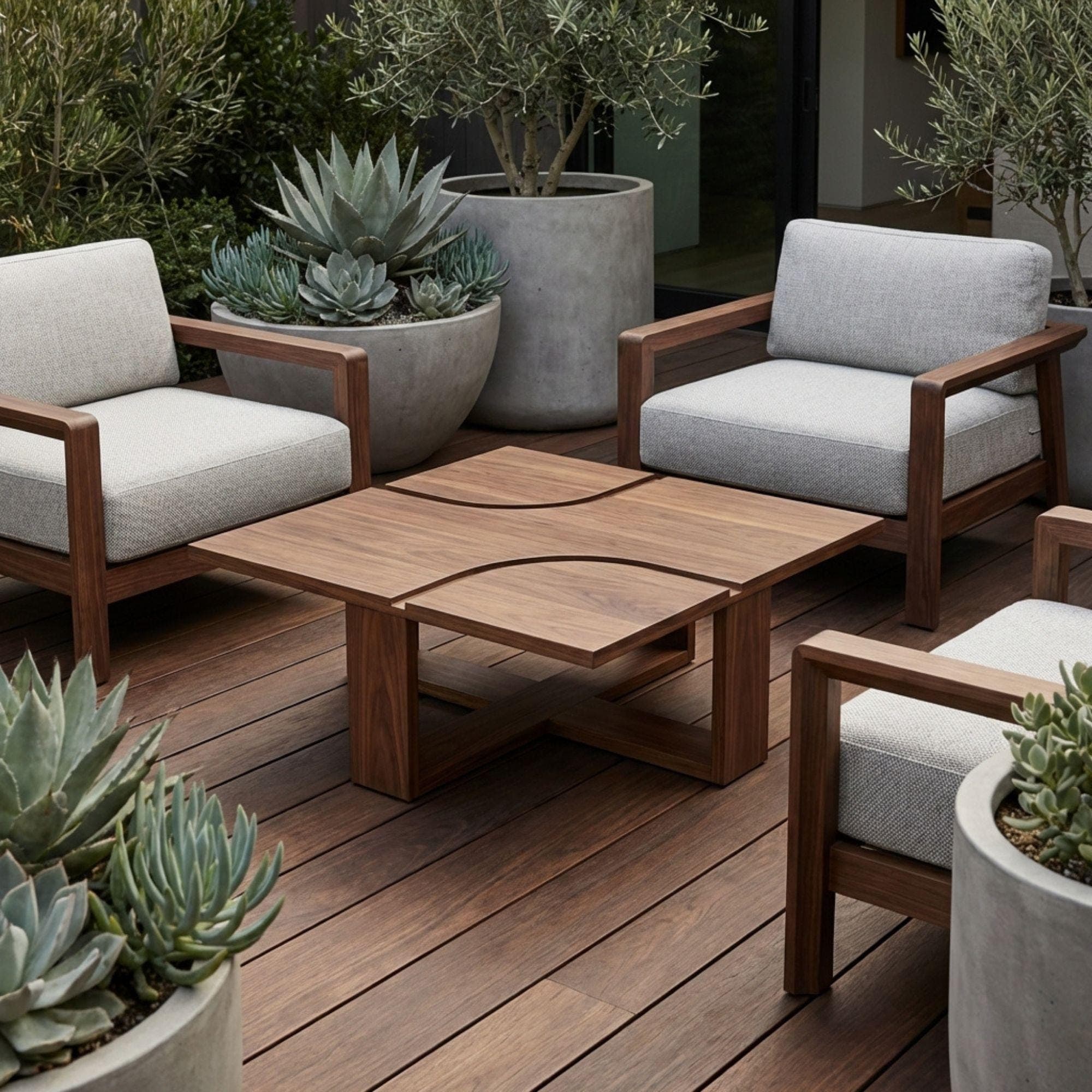 Modern Square Coffee Table Plans | Indoor Outdoor Woodworking Blueprint (PDF)