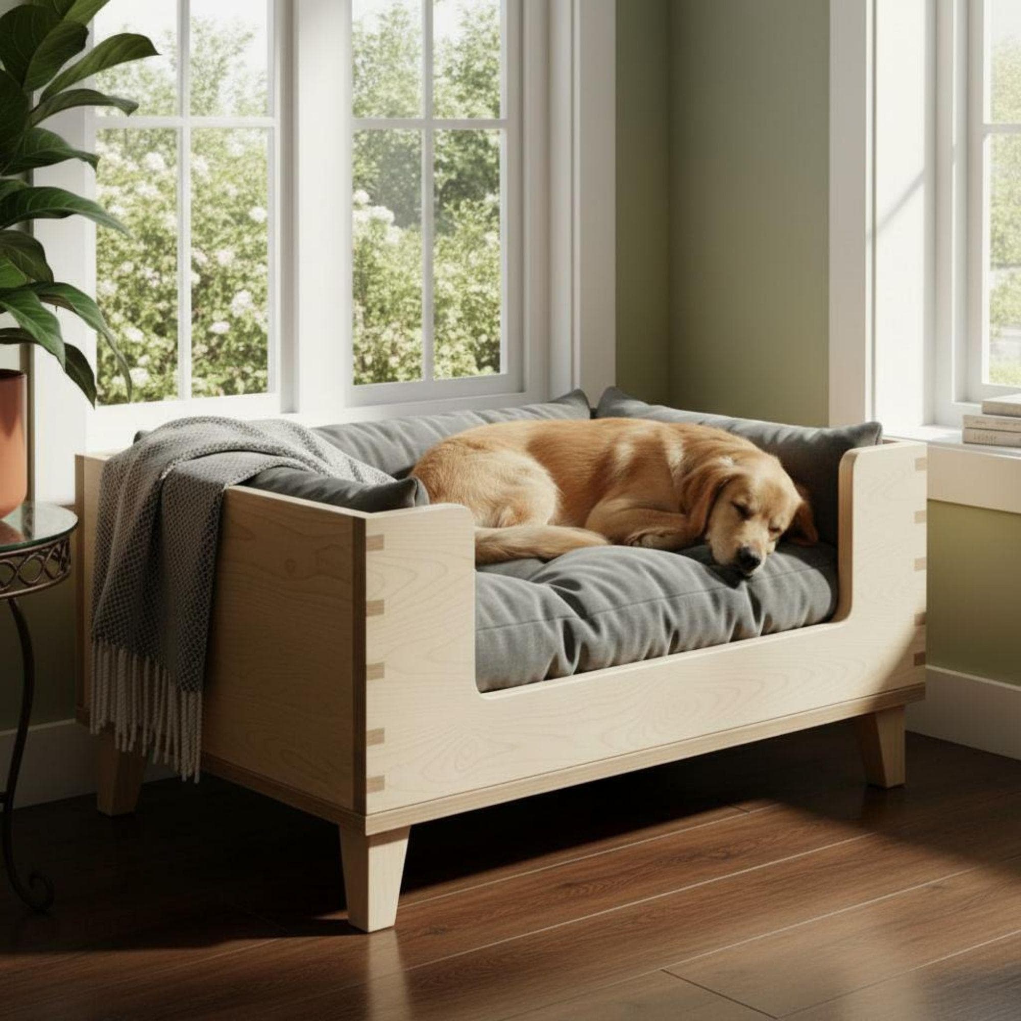 Wood Pet Bed | DIY Dog Bed With Legs Plan | DIY Raised Dog Bed Furniture | Build a Custom Wooden Pet Bed | Elevated Dog Bed for Large Dogs 2