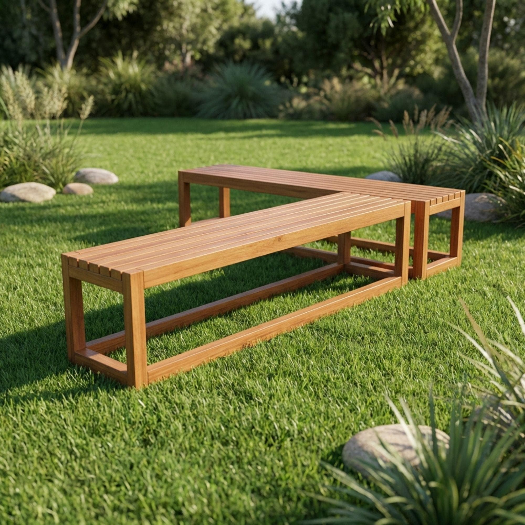 DIY Outdoor Bench Plans | Simple Wood Deck Bench Blueprint | Modern Backless Garden Seating PDF 2