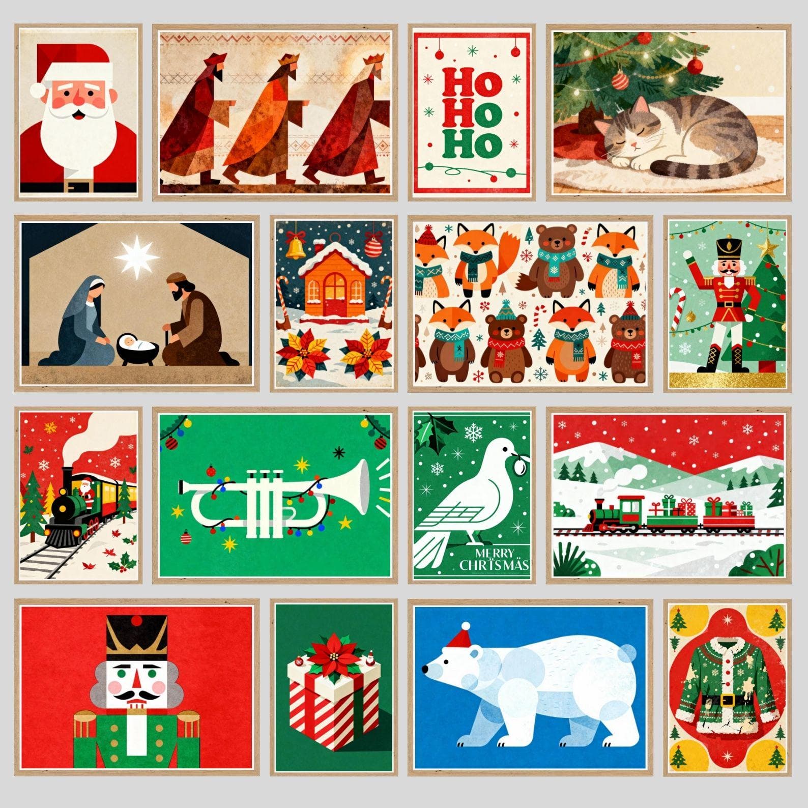 100+ Christmas Vintage Festive Prints Bundle: Bright Nursery Holiday Art (Digital Downloads) 1